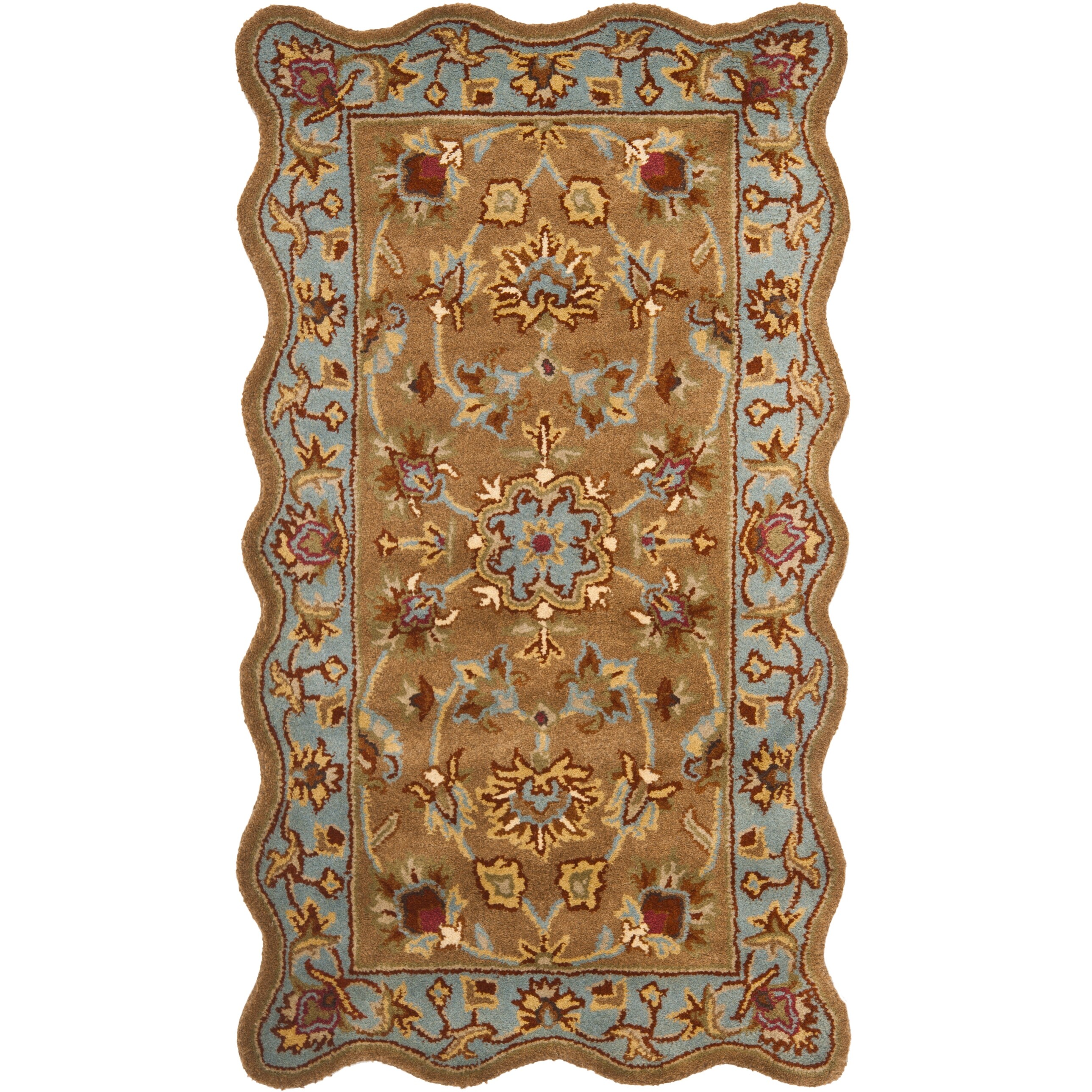 SAFAVIEH Handmade Heritage Traditional Brown/ Blue Wool Rug