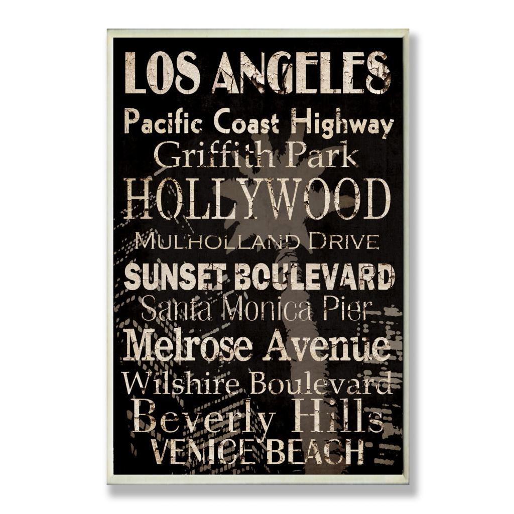 Stupell Grace Pullen 'Los Angeles Cities and Words' Typography Wall Plaque