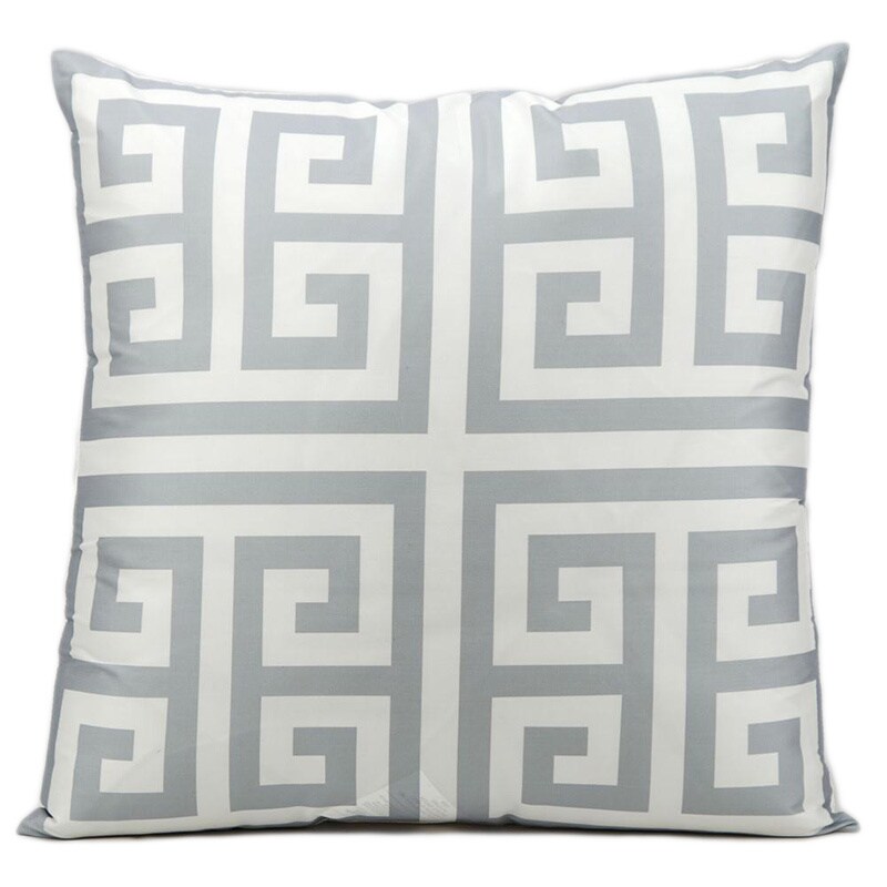 Mina Victory Indoor/Outdoor Greek Key Grey Throw Pillow (20-inch x 20-inch) by Nourison