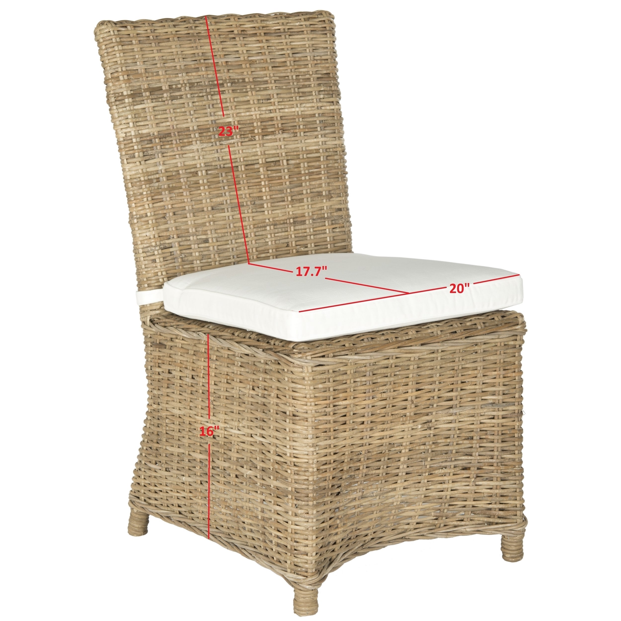 SAFAVIEH Sebesi Kubu Soft Rattan Dining Chair (Set of 2) - 20.5" x 26" x 38.6"