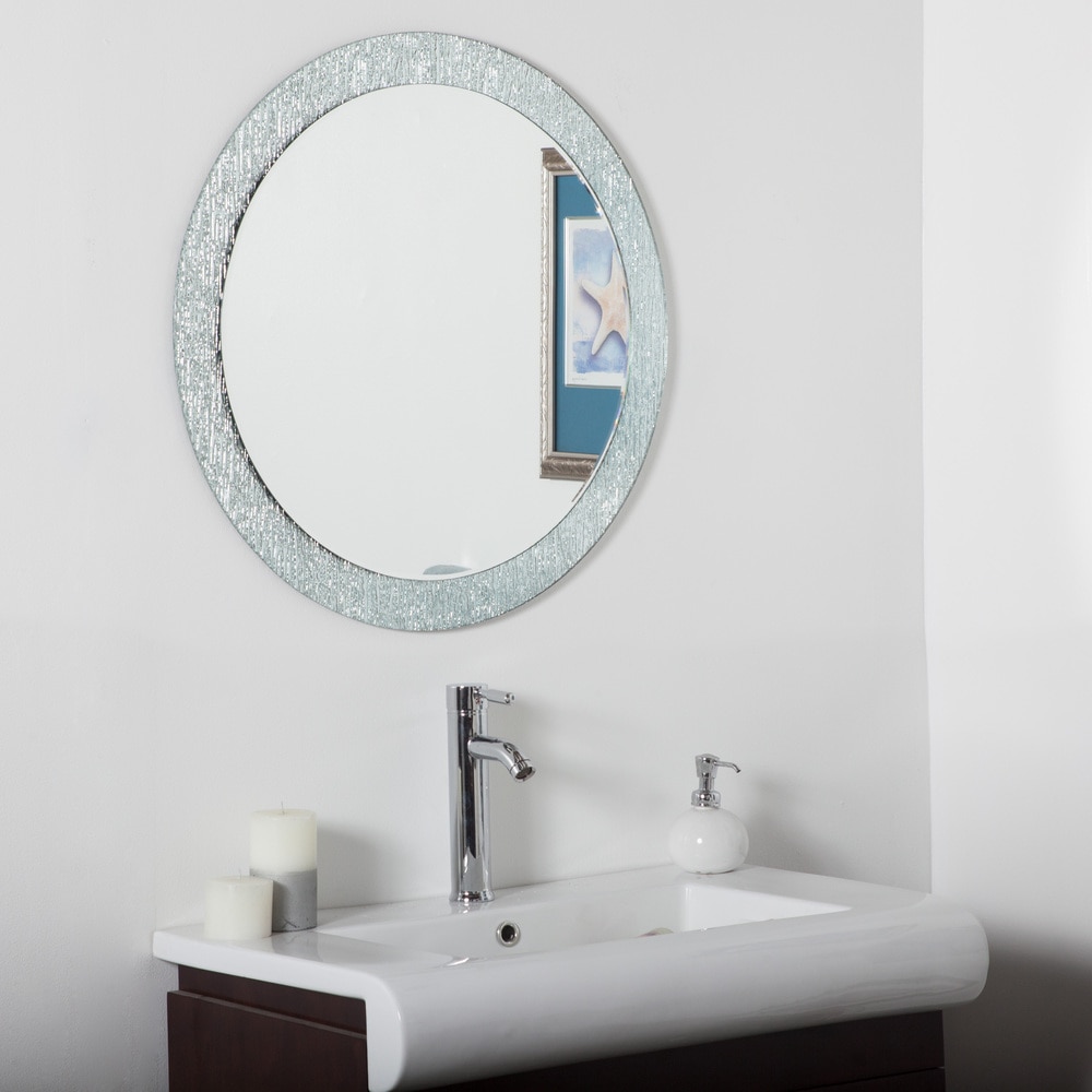 Molten Bathroom Round Mirror - Silver - 27.6 dia x .5D