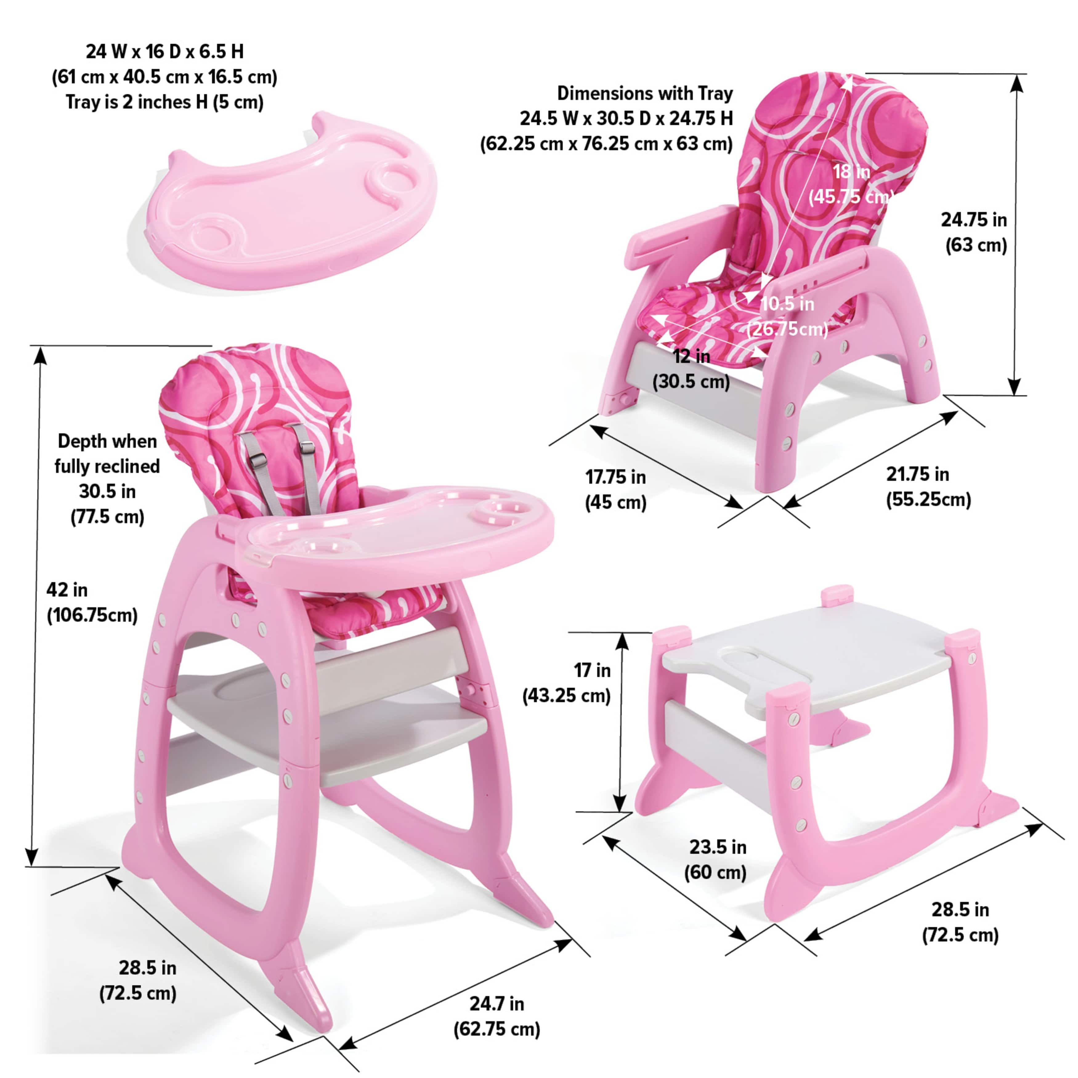 Badger Basket Envee II Baby High Chair with Playtable Conversion