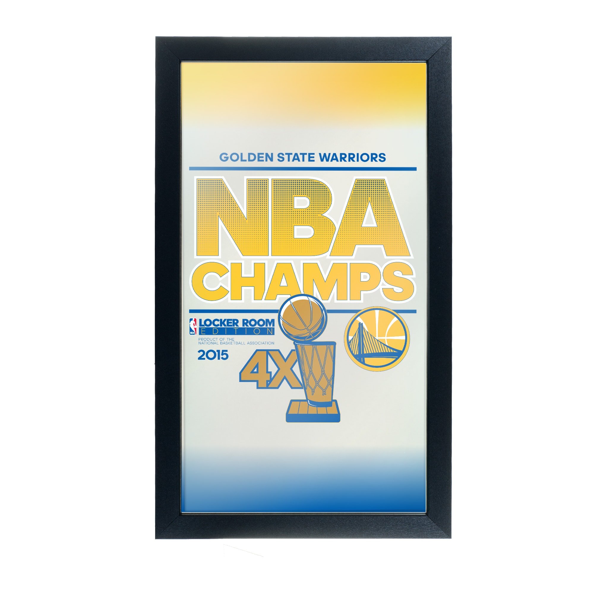Golden State Warriors Framed Logo Mirror - 2015 NBA Champs