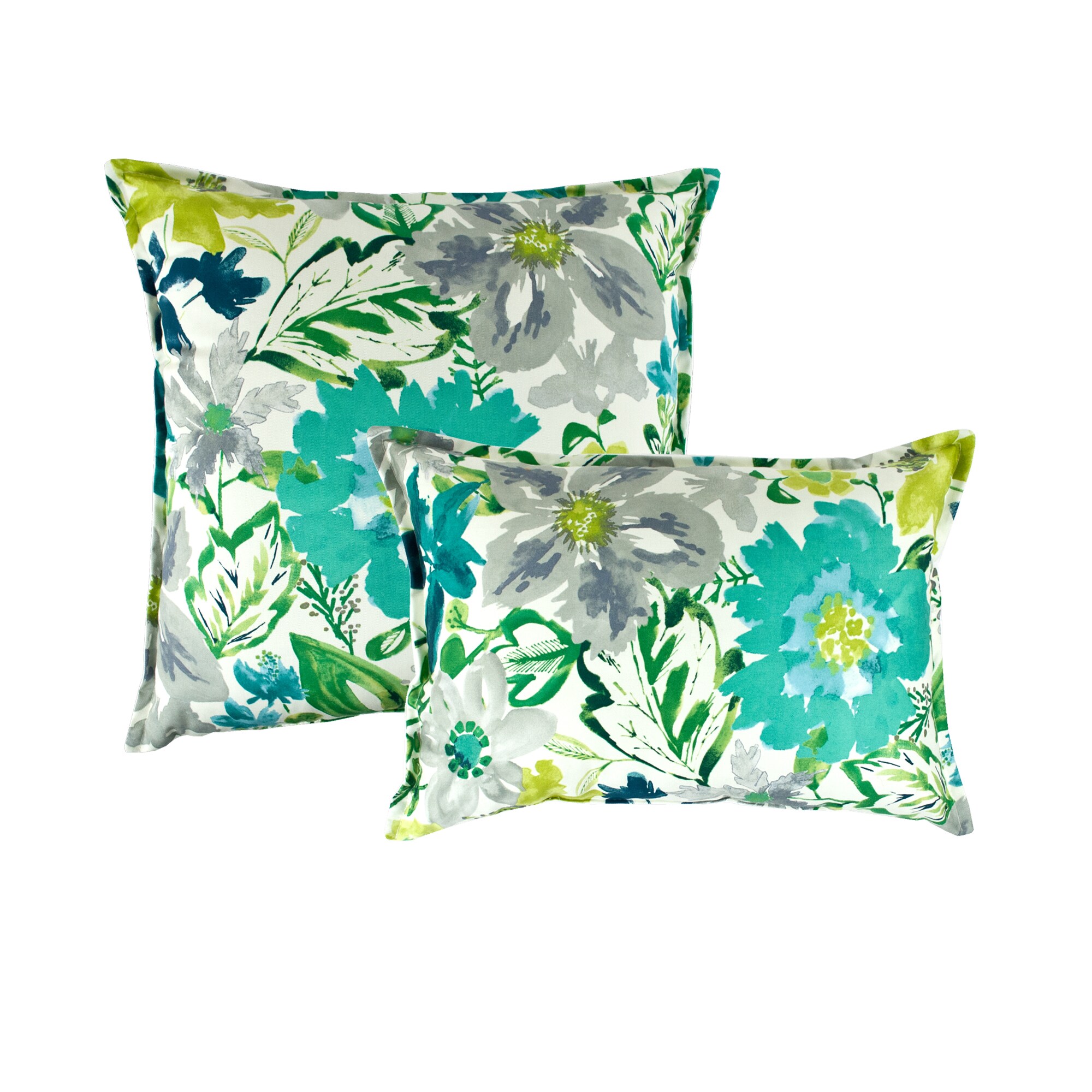 Sherry Kline Summer Floral Teal Combo Pillows (Set of 2)