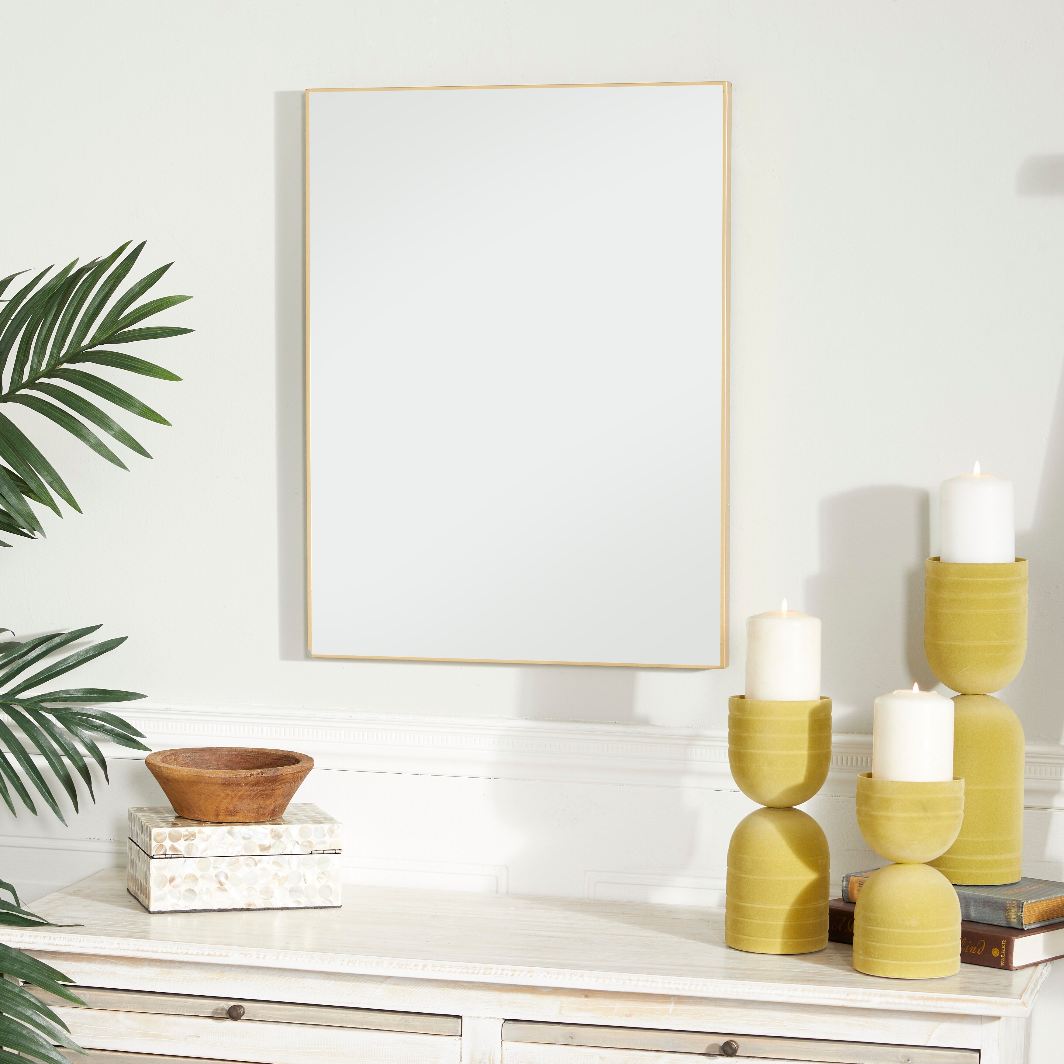 Contemporary Rectangular Wall Mirror - Multiple Finishes and Sizes