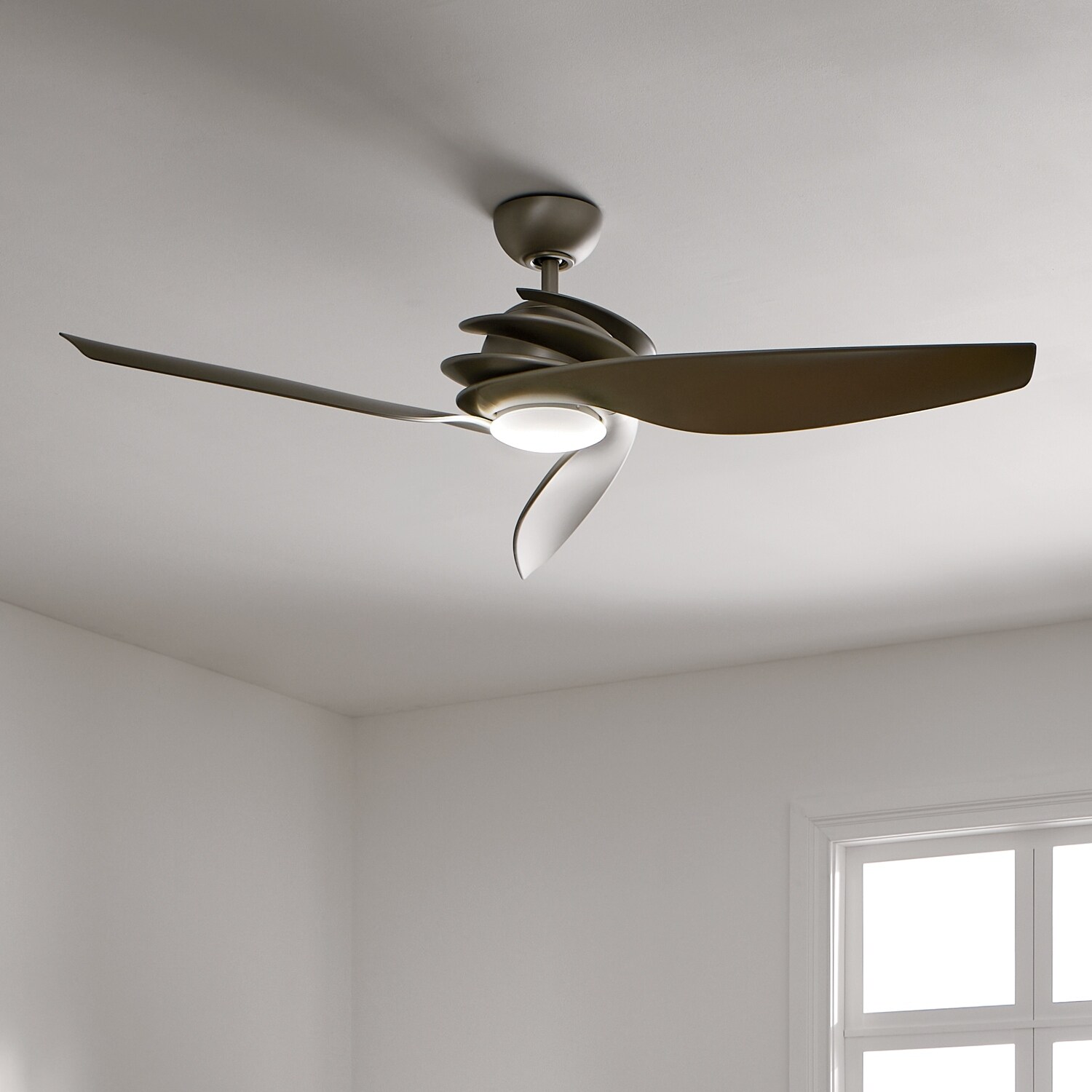 Kichler Lighting Spyra Collection 62-inch Antique Pewter LED Ceiling Fan