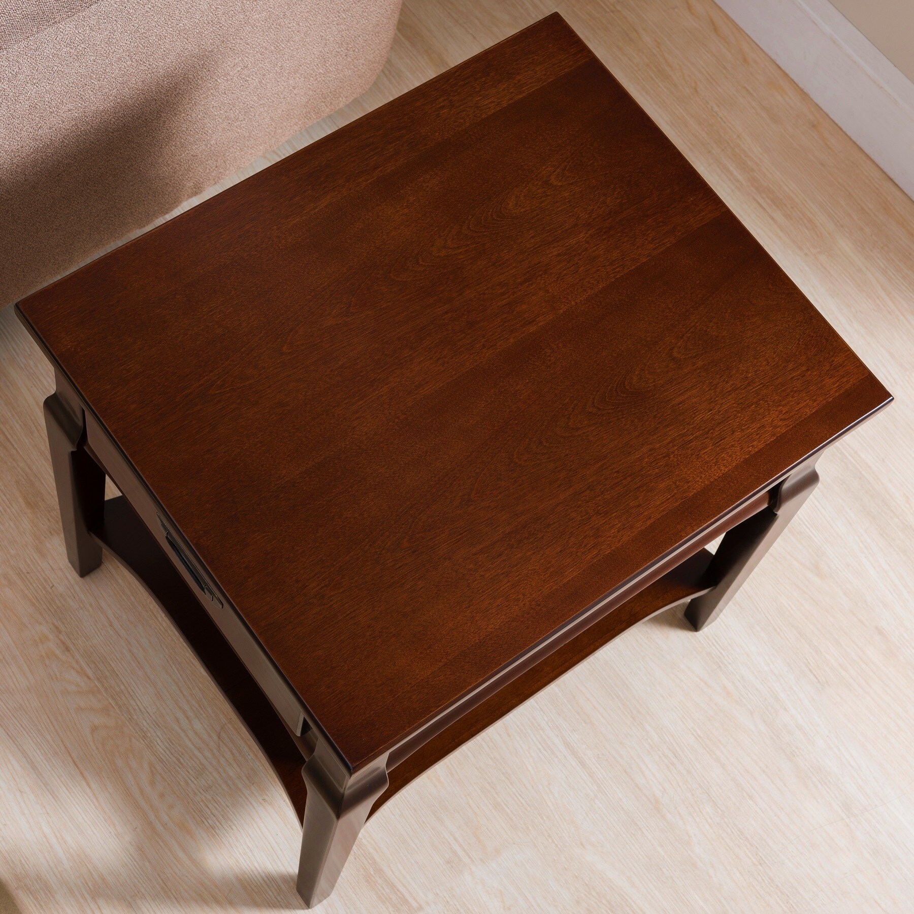 KD Furnishings Brown Wood 1-drawer End Table