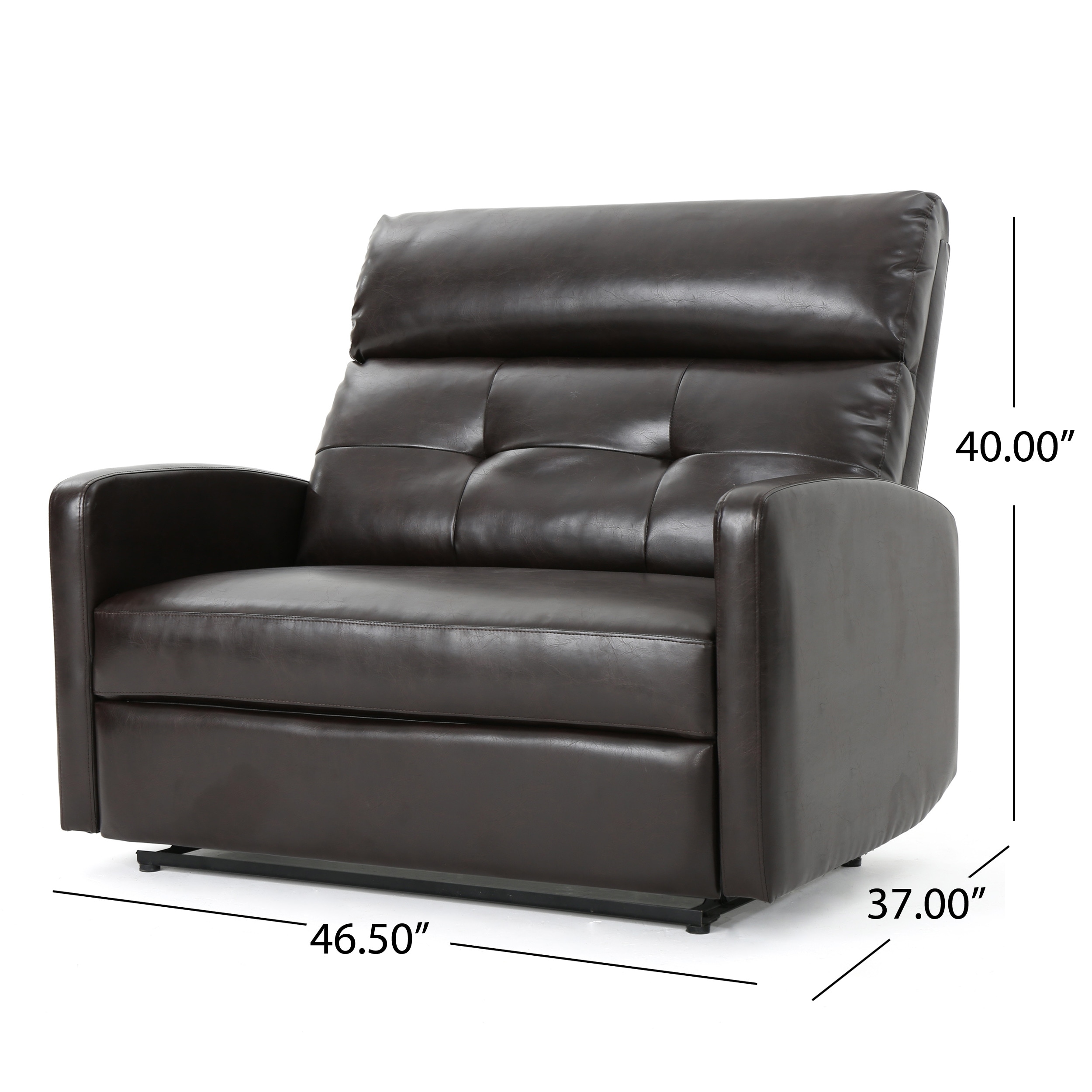 Halima Faux Leather 2-Seater Recliner Club Chair by Christopher Knight Home