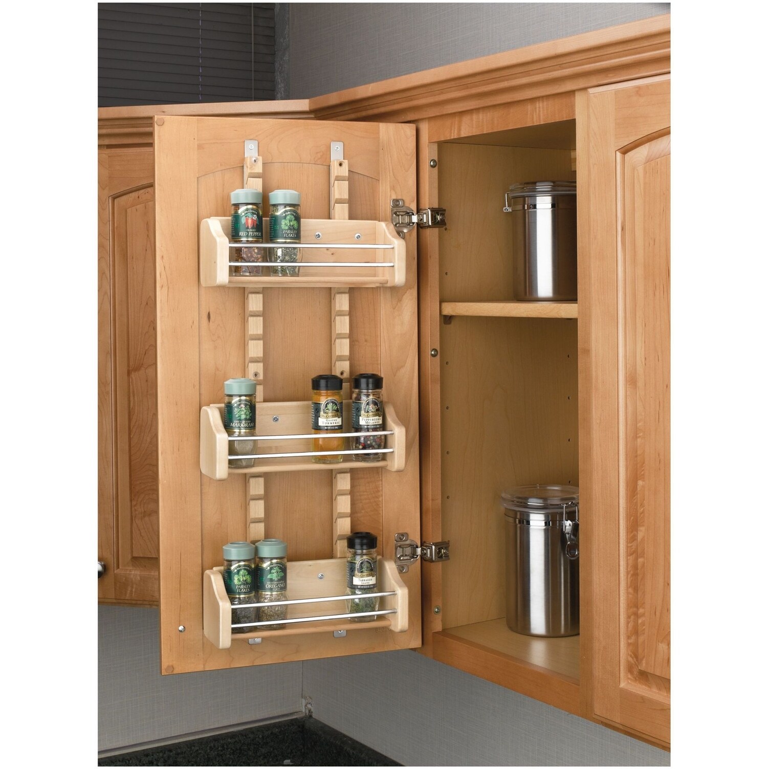Rev-A-Shelf 4ASR Series Door Mount Spice Rack with Adjustable Shelves