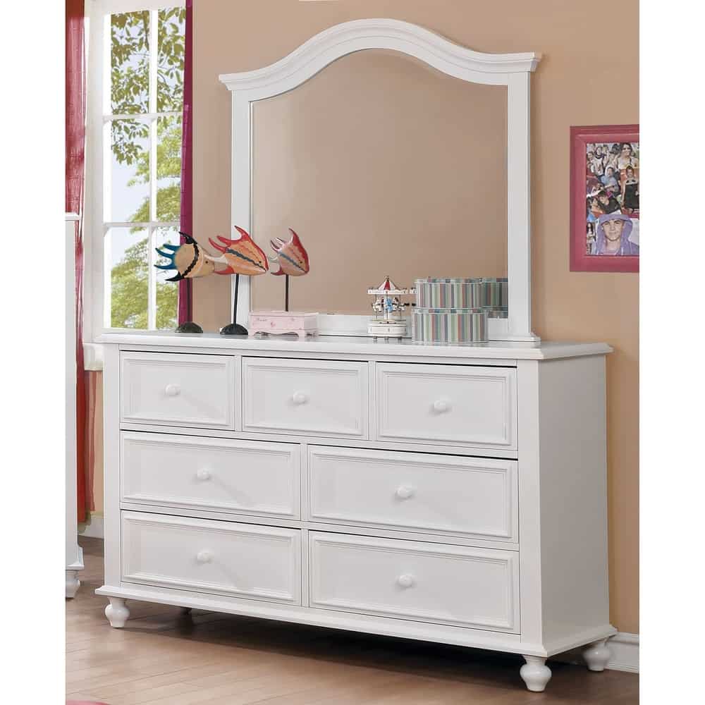 Dole Traditional Wood 7-Drawer 2-Piece Dresser and Mirror Set by Furniture of America