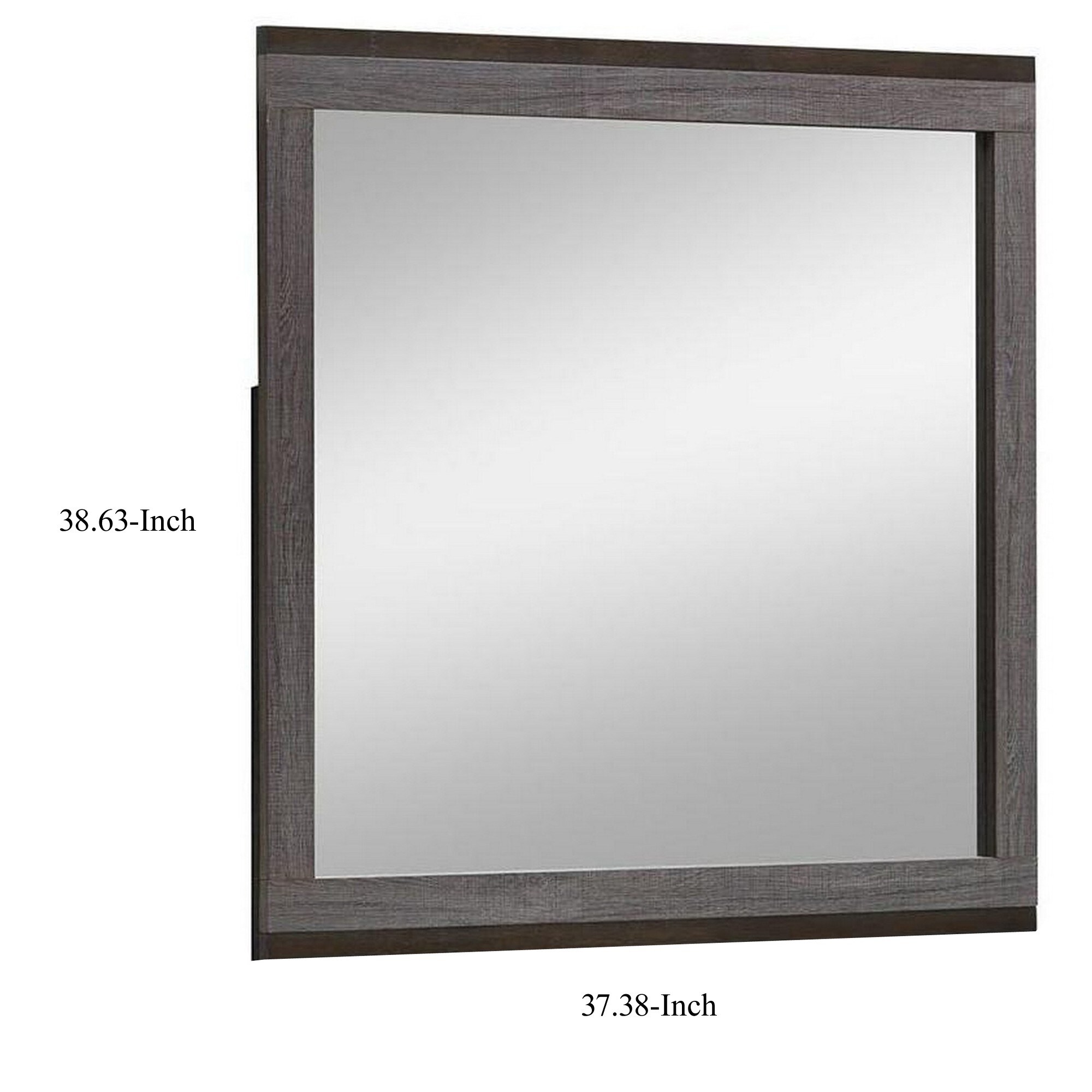 Manvel Contemporary Mirror, Two-Tone Antique Gray - clear