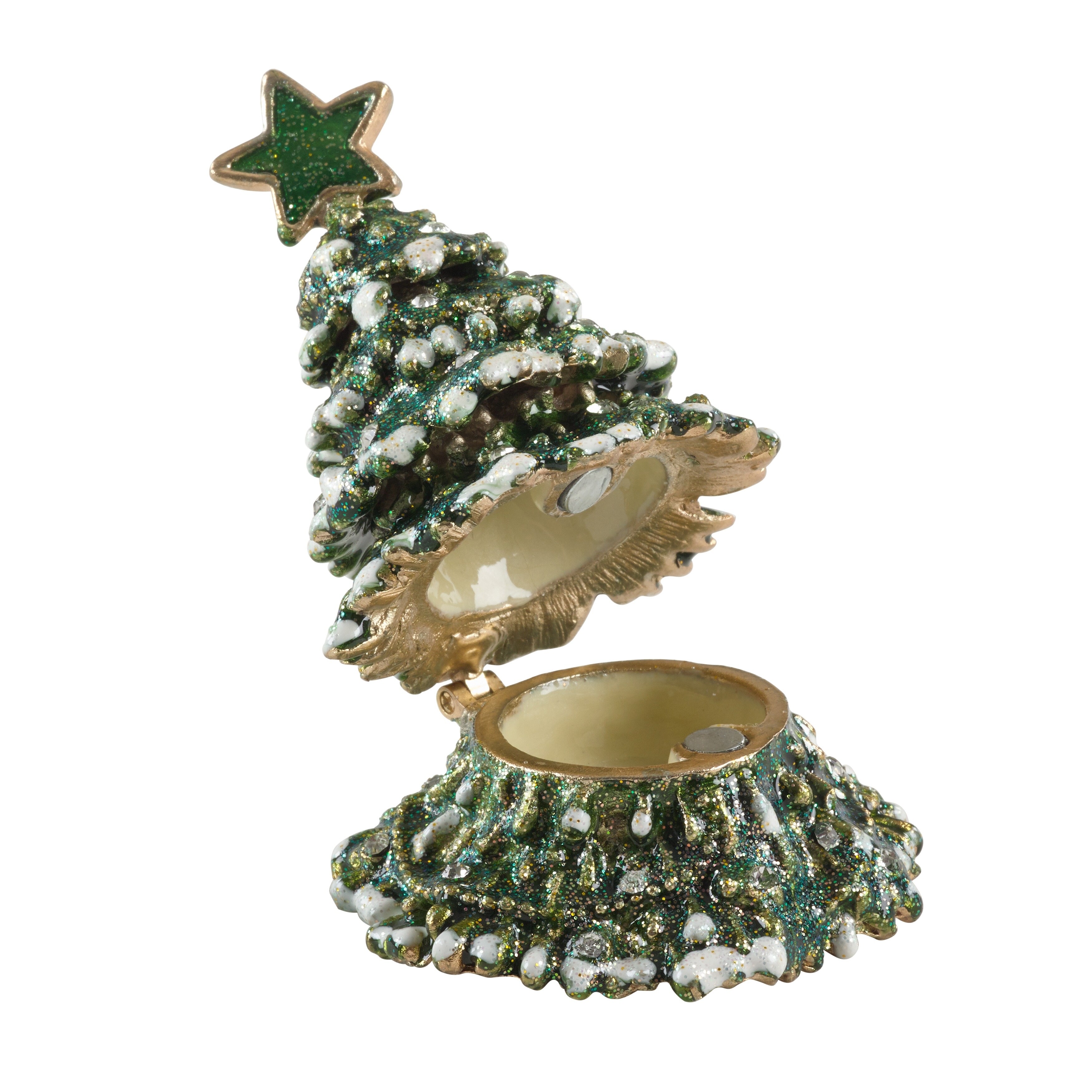 Bejeweled Christmas Tree Decorative Trinket Box