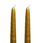 6 Pairs Gold Taper Candles 12 Inch .88 in. diameter x 12 in. tall