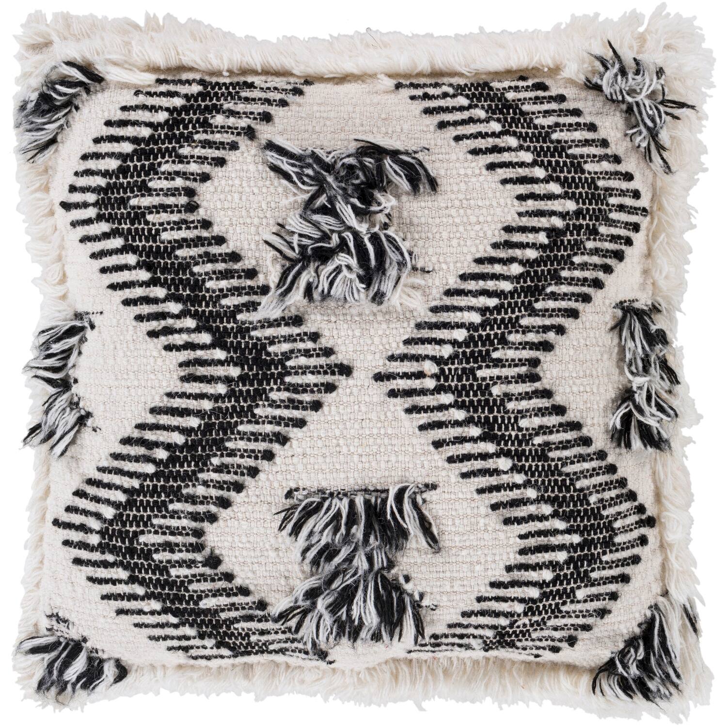 Esha Southwestern Cream Feather Down or Poly Filled Throw Pillow 20-inch