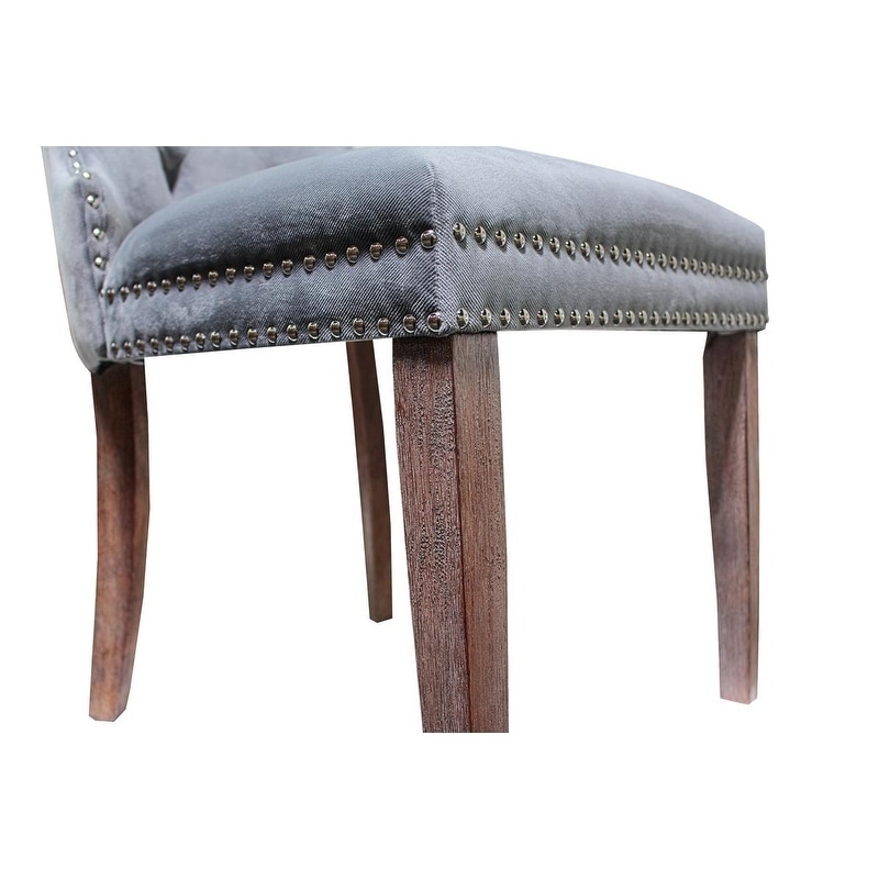 Best Master Furniture Upholstered Grey Side Chair (Set of 2)
