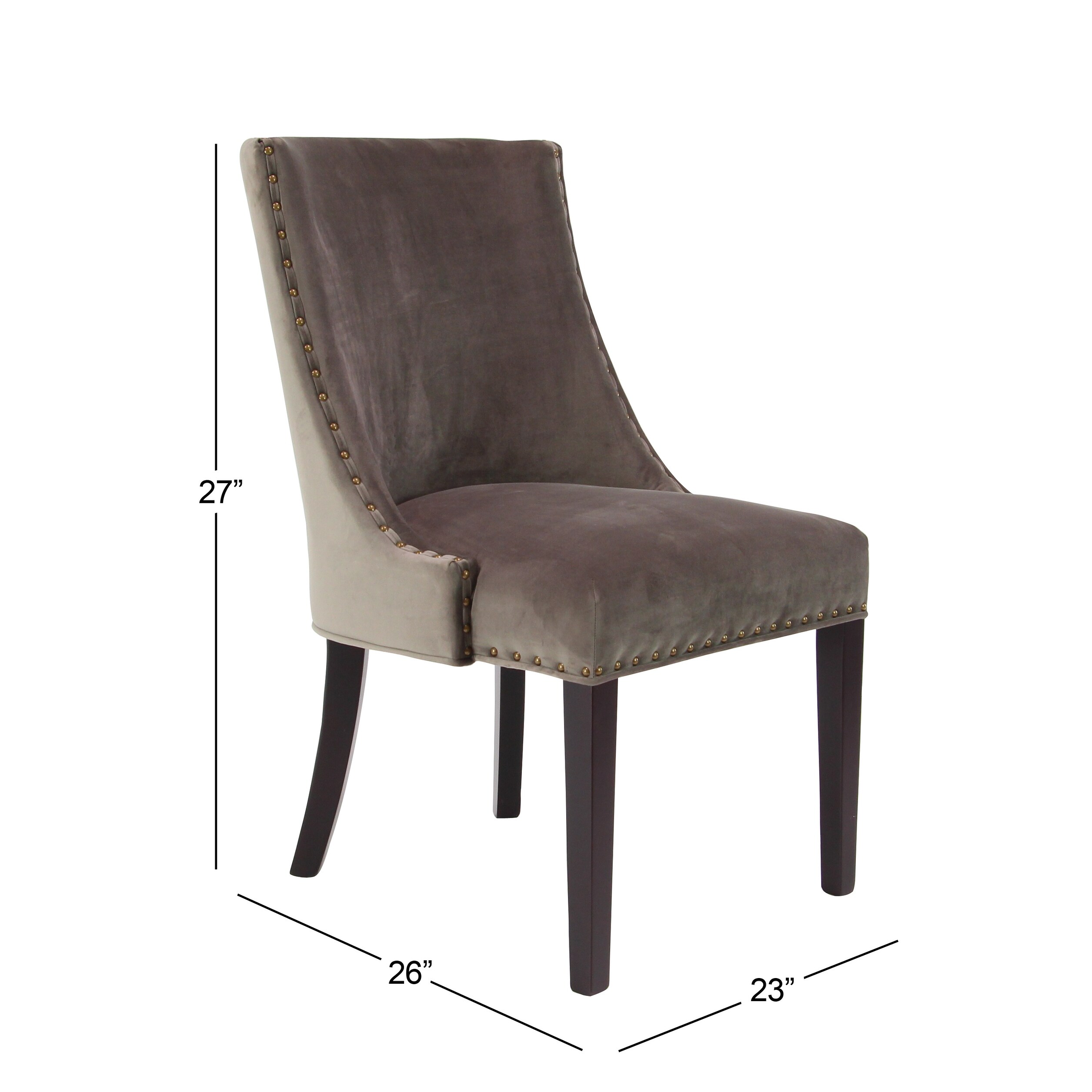 Gray or Taupe Wood Traditional Dining Chair (Set of 2) - 23 x 26 x 37 - Grey