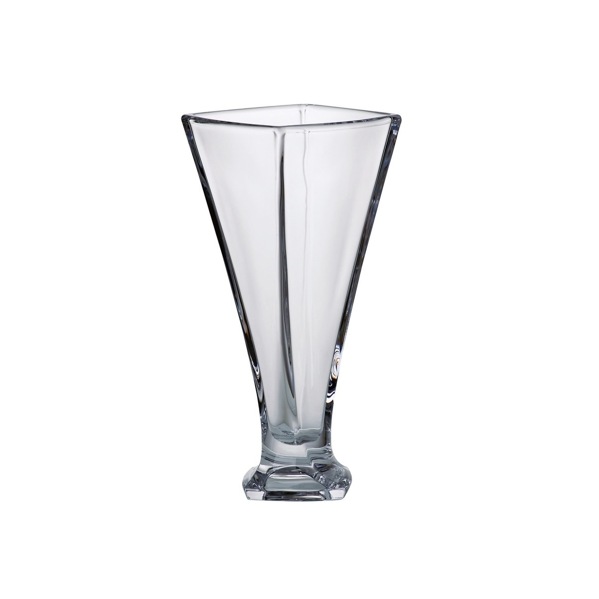 Majestic Gifts European Glass -Crystalline - Footed Vase with a Twist - 11.15"height x 5.1"length x 5.1"width