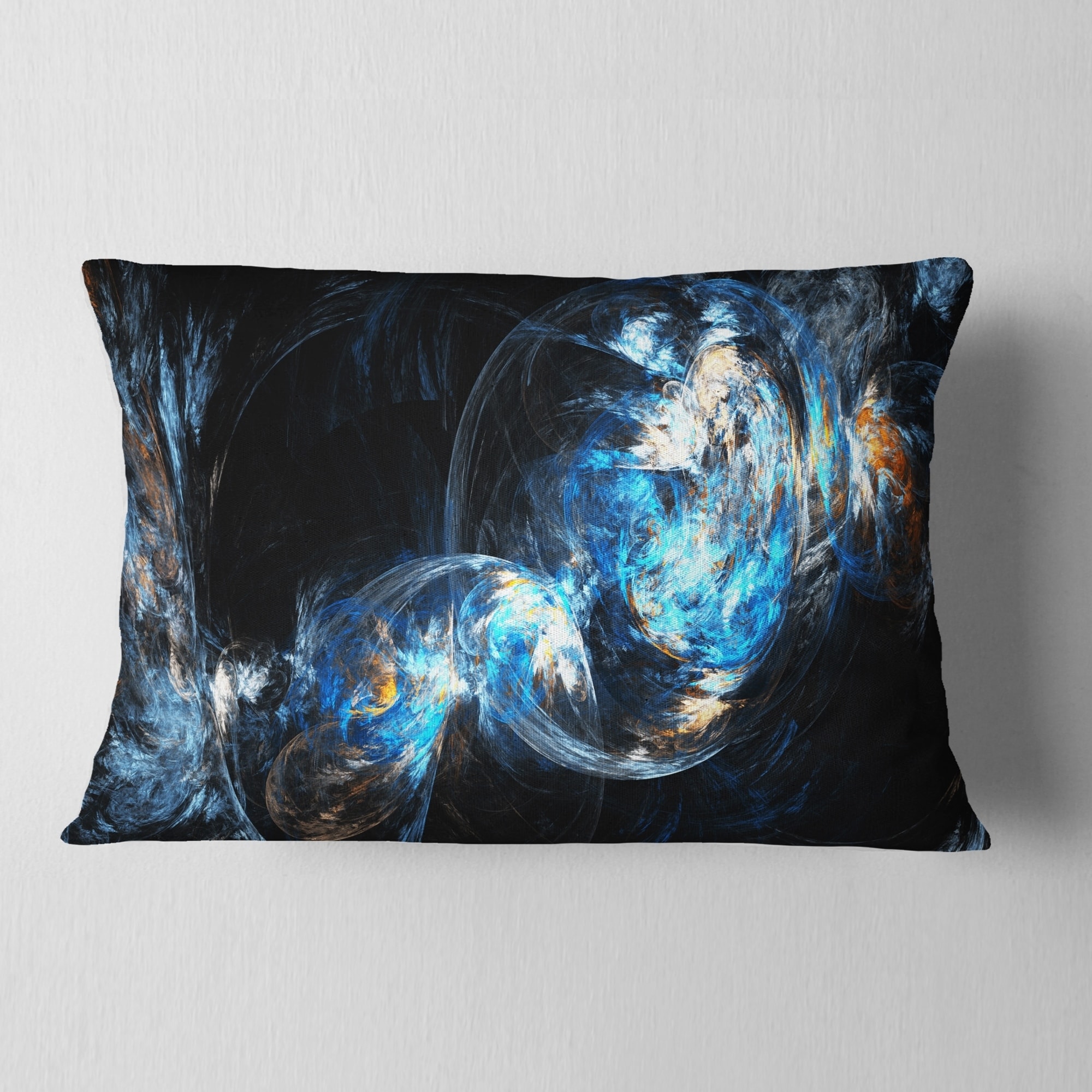 Designart 'Colored Smoke Blue' Abstract Throw Pillow