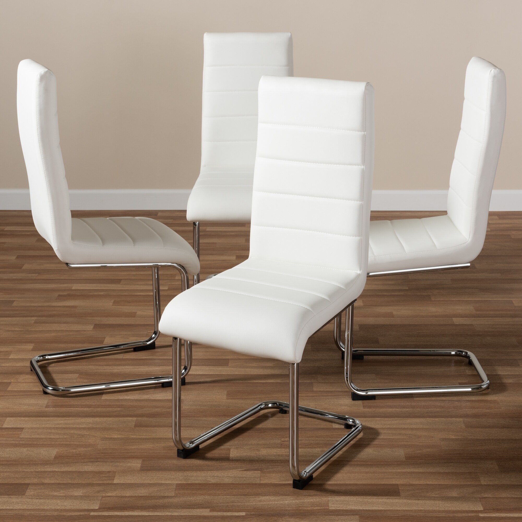 Modern Faux Leather Dining Chair 4-Piece Set by Baxton Studio
