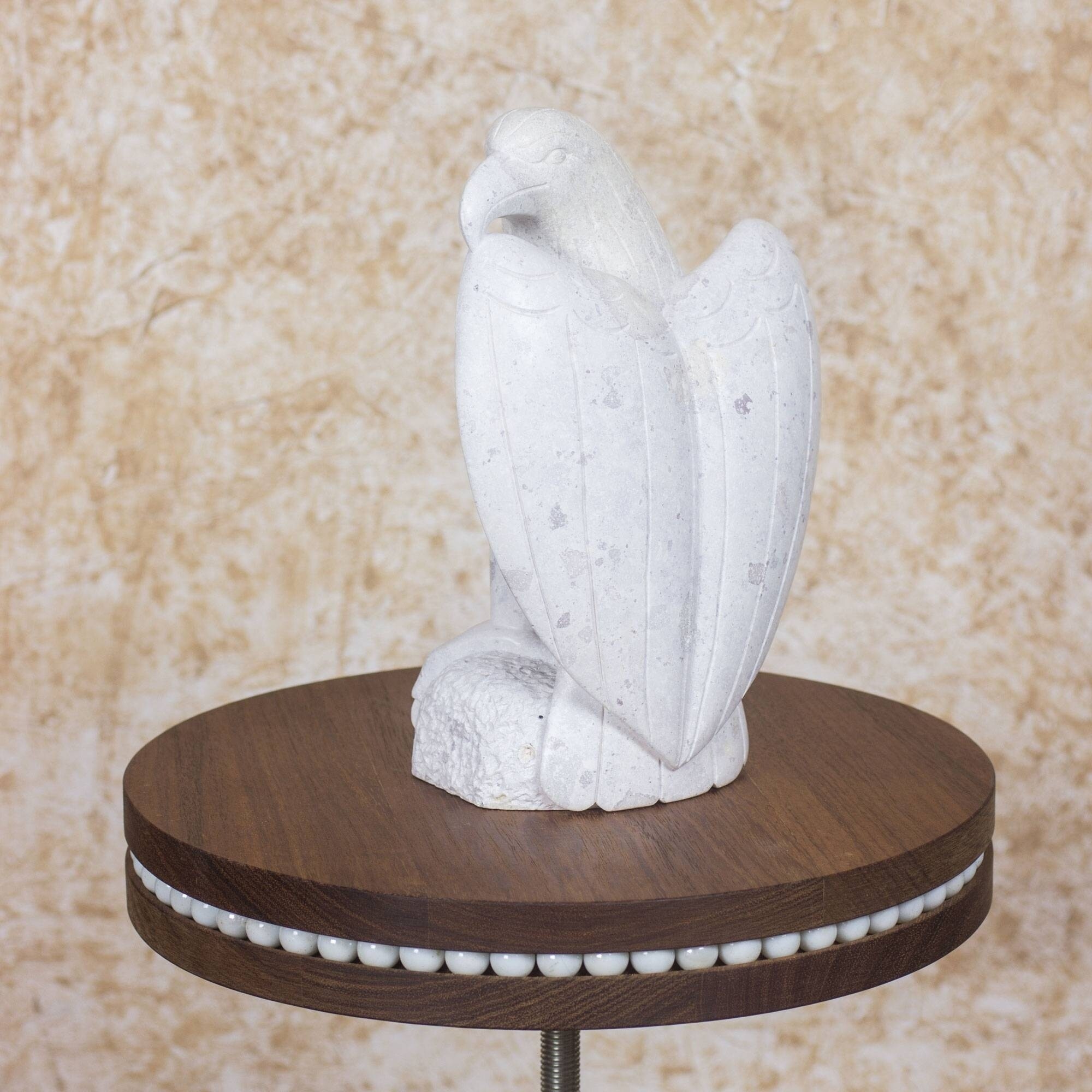 Handmade Marble Sculpture, 'Proud Eagle' (Nicaragua)