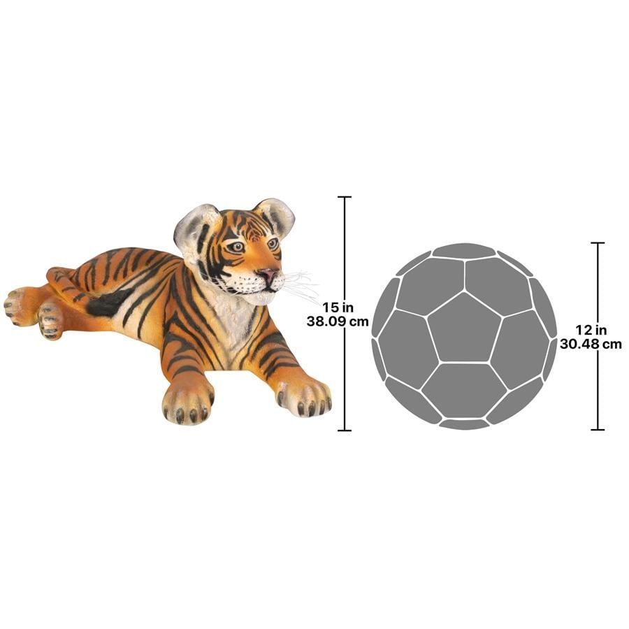 Design Toscano The Grand-Scale Lying Down Bengal Tiger Cub Statue