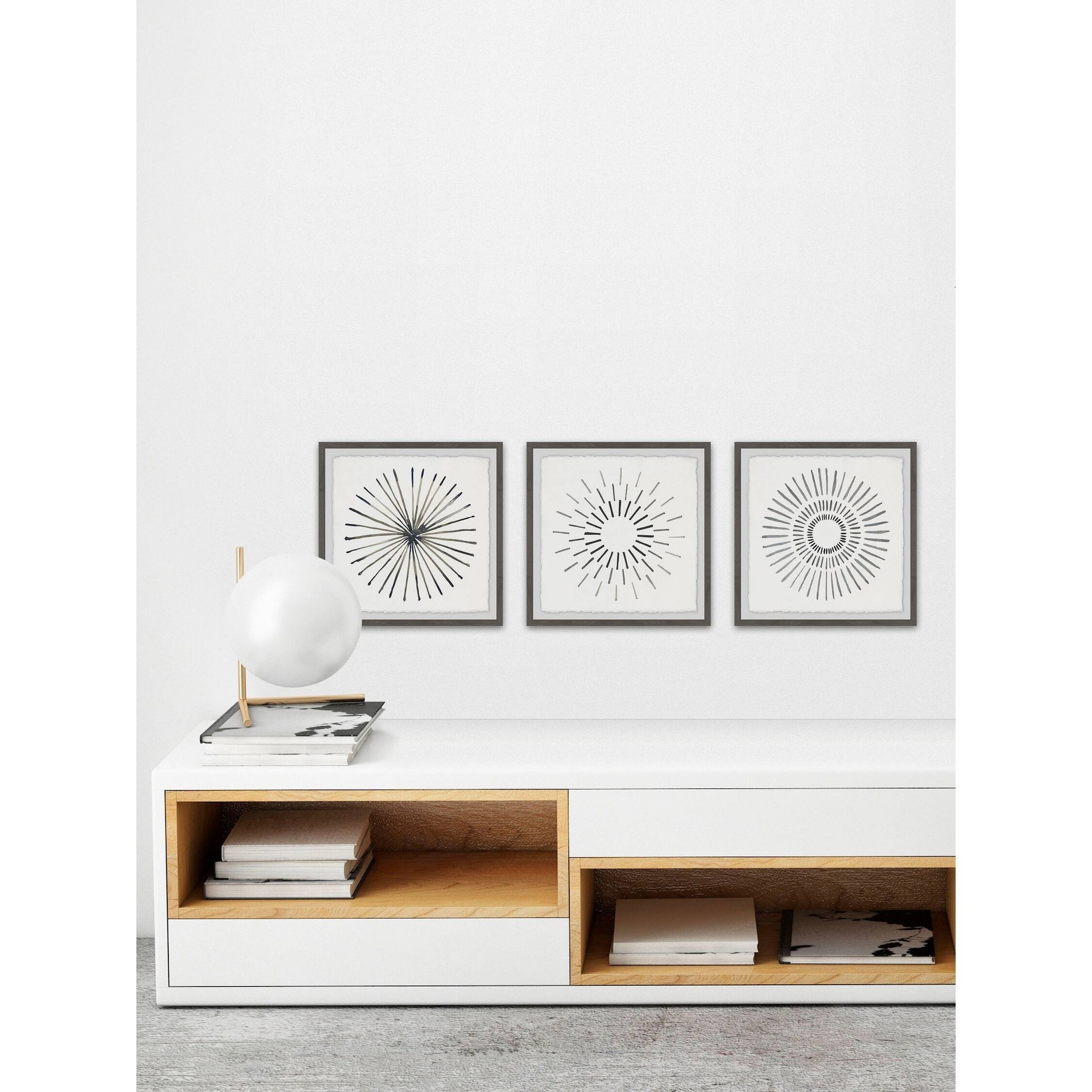 Marmont Hill - Handmade Circle Lines II Triptych - Multi-color