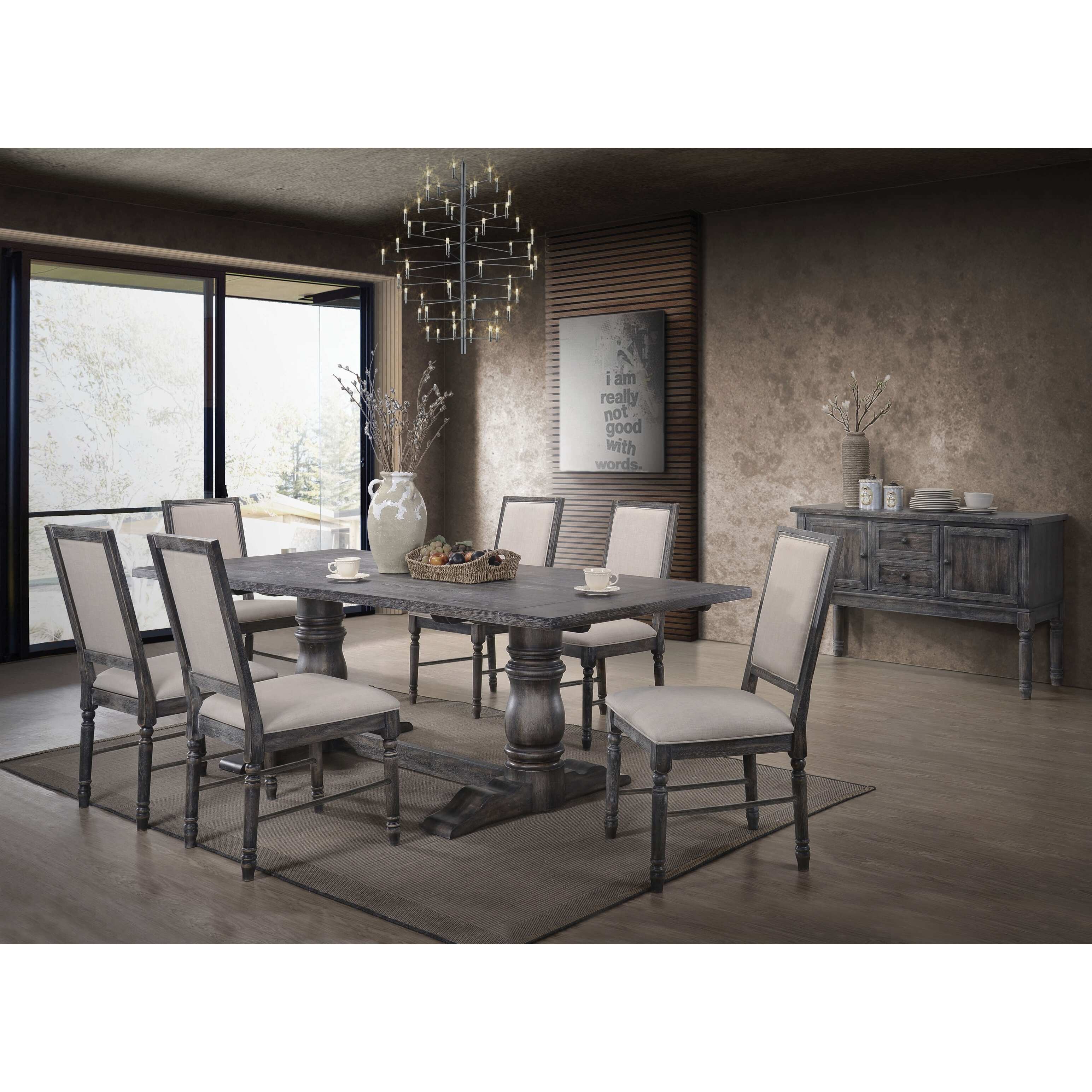 ACME Leventis II Dining Table in Weathered Gray