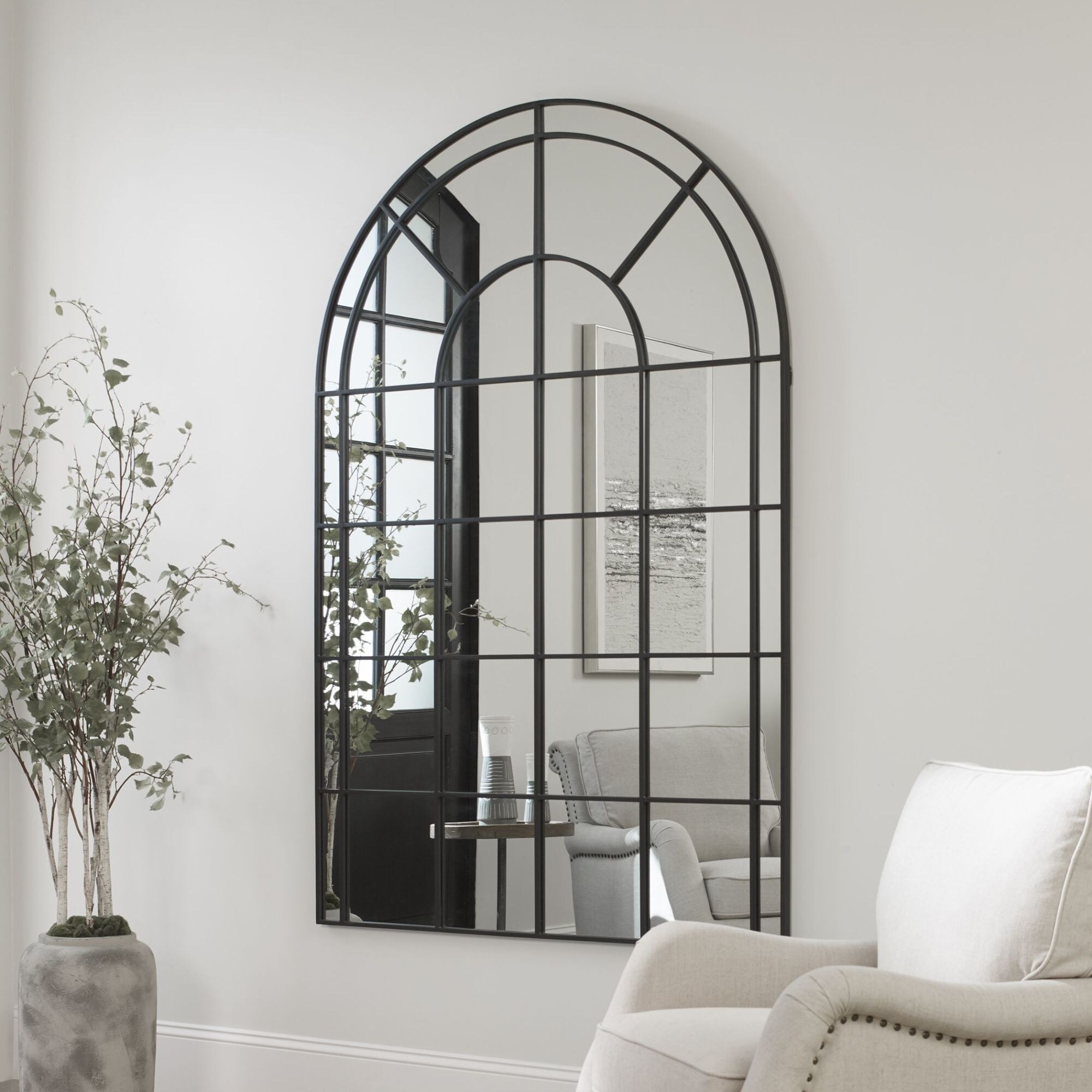 Uttermost Grantola Hand Forged Oversized Arched Window Full Length