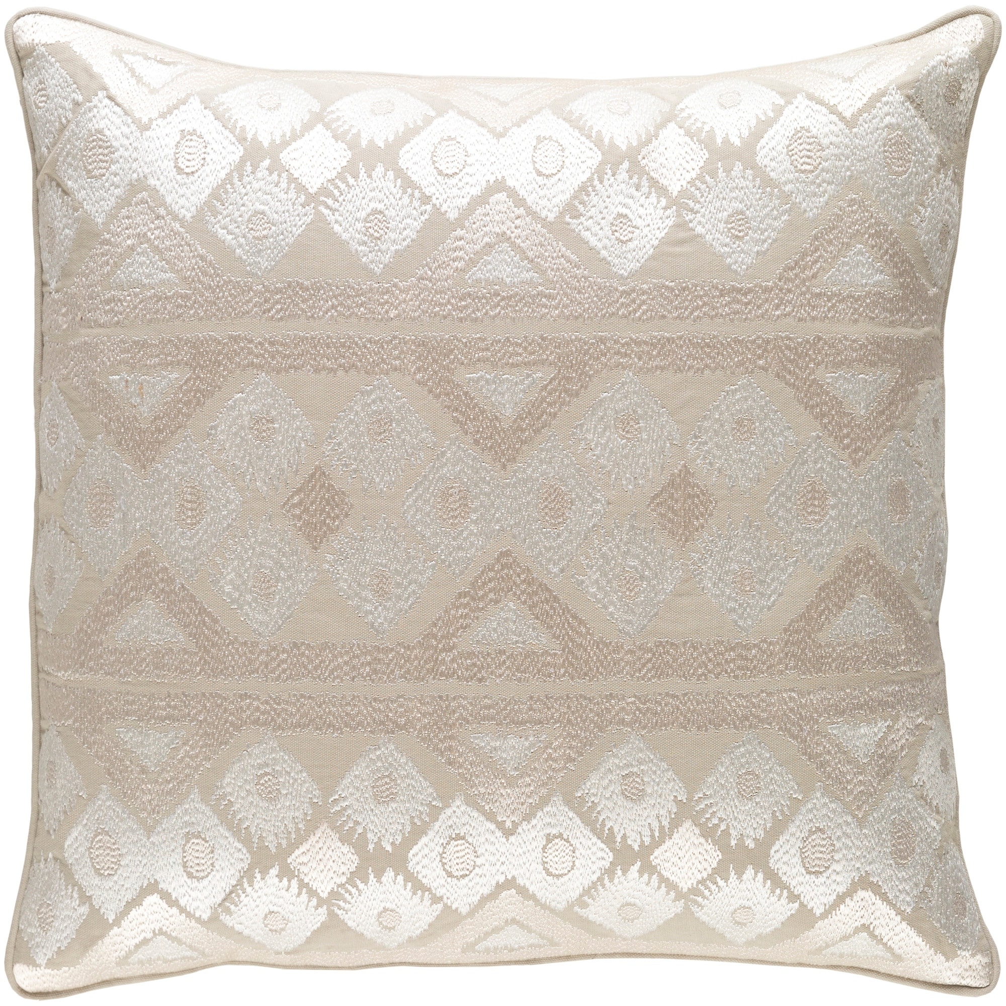 Decorative Sigatoka Khaki 22-inch Throw Pillow Cover