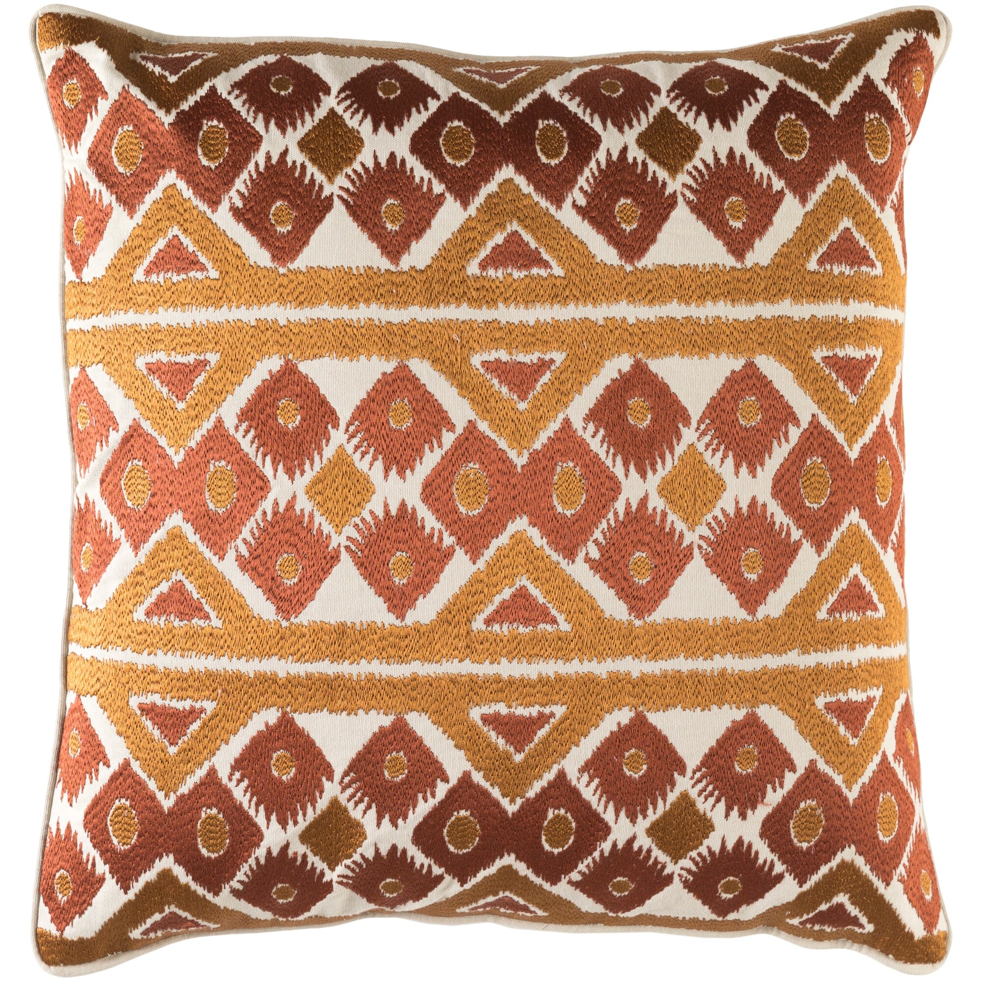 Decorative Sigatoka Brown 18-inch Throw Pillow Cover
