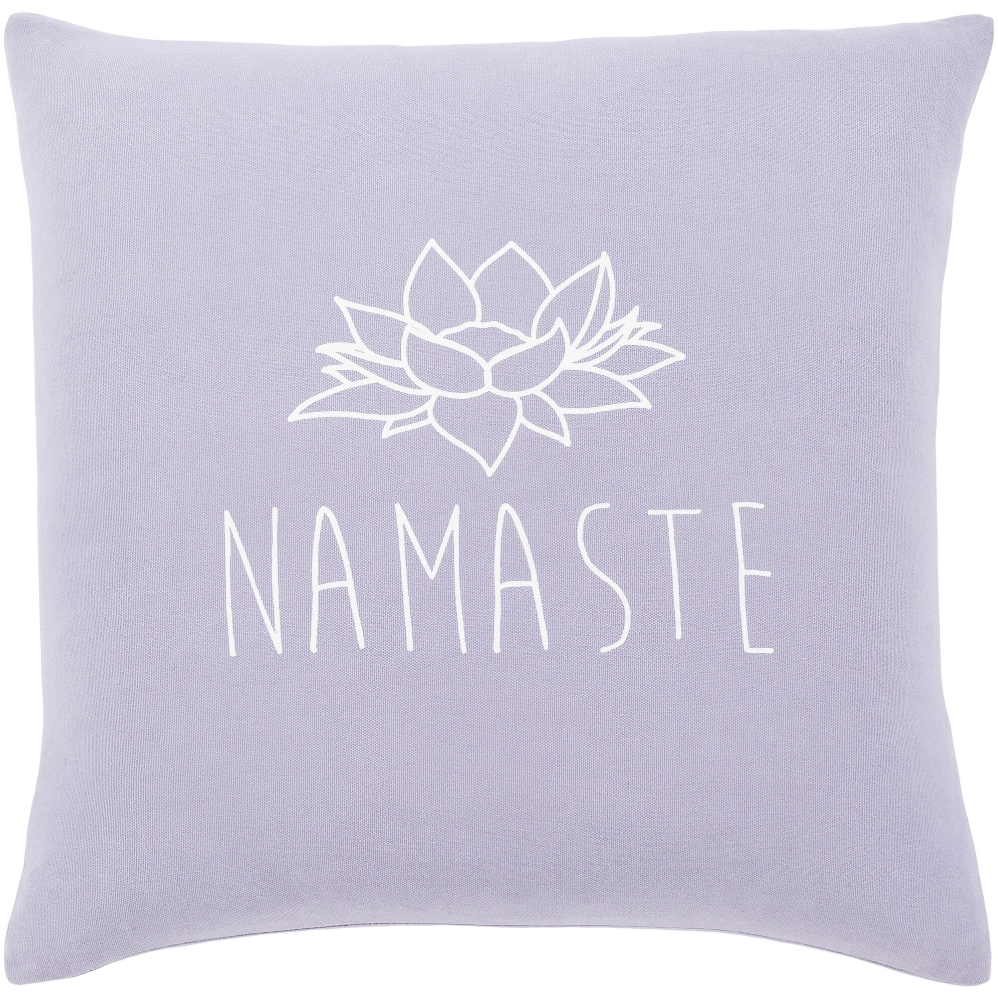 Artistic Weavers Blessed Lavender "Namaste" Throw Pillow Cover (22" x 22")