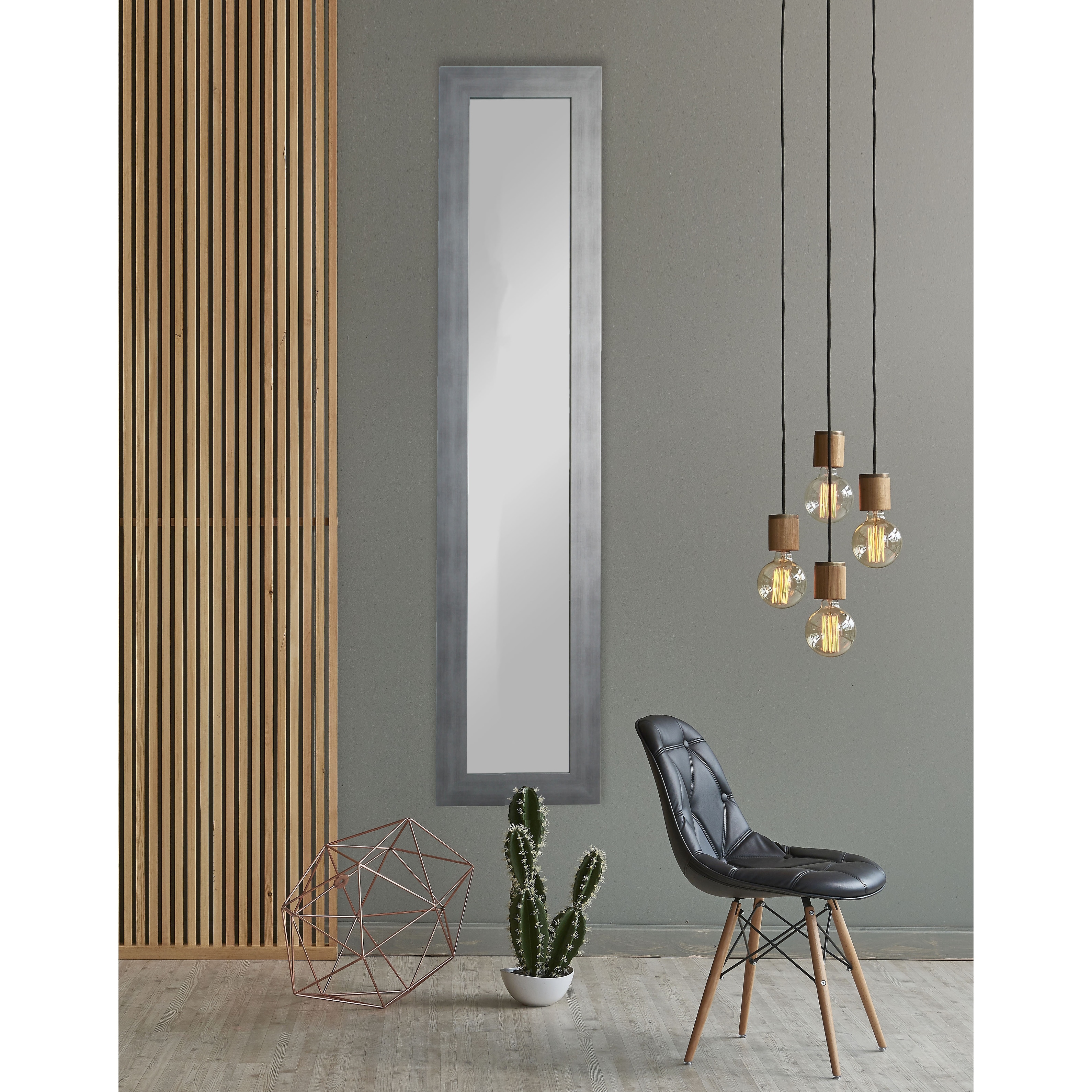 Cool Muted Silver Slim Full Length Mirror