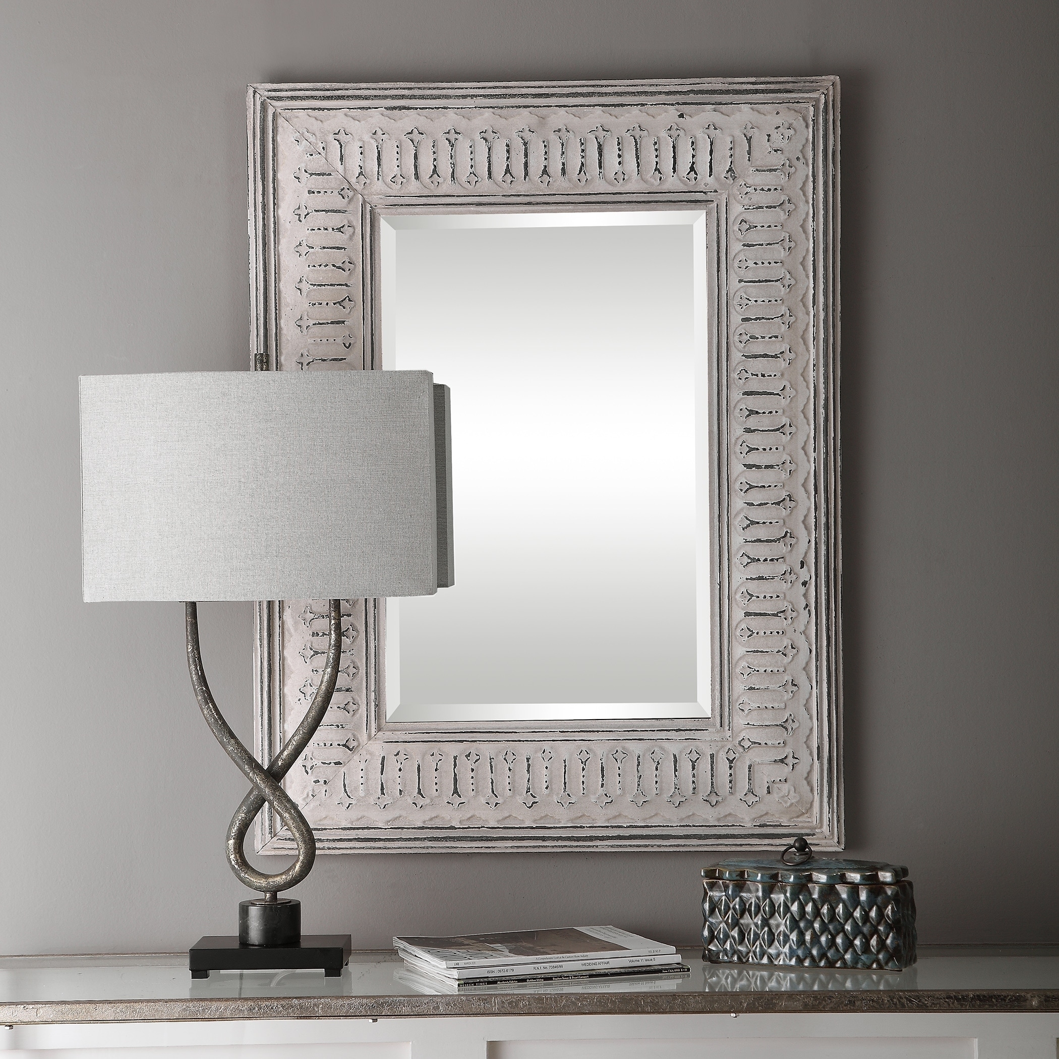 Uttermost Argenton Aged Grey Rectangle Mirror - Taupe - 30.75x40.125x1.25