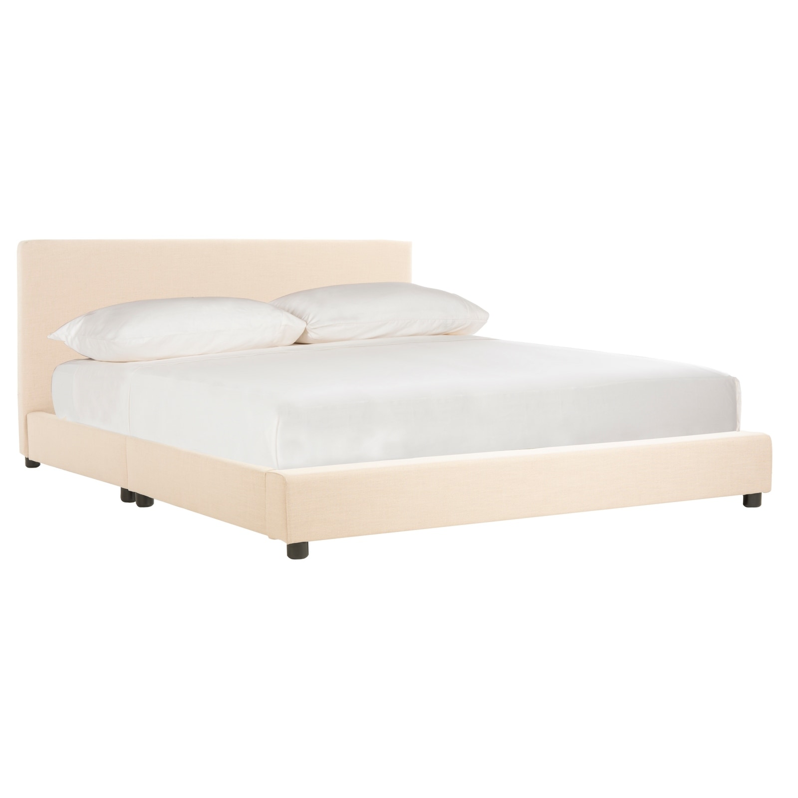 SAFAVIEH Linen Upholstered Full Carter Platform Bed
