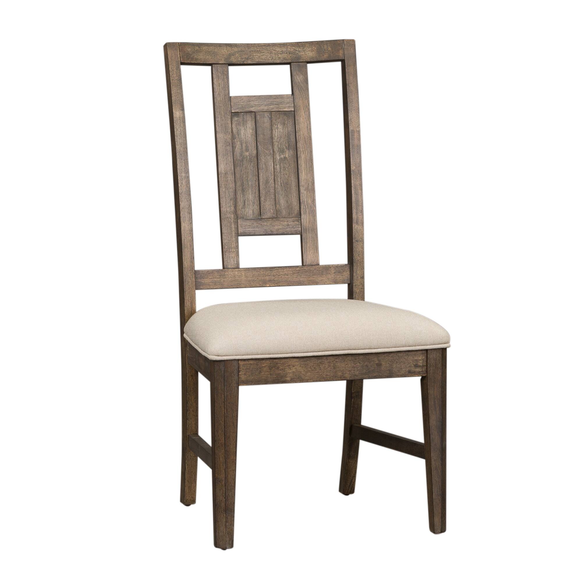 Copper Grove Artisan Prairie Wirebrushed Oak Lattice Back Side Chair (Set of 2)
