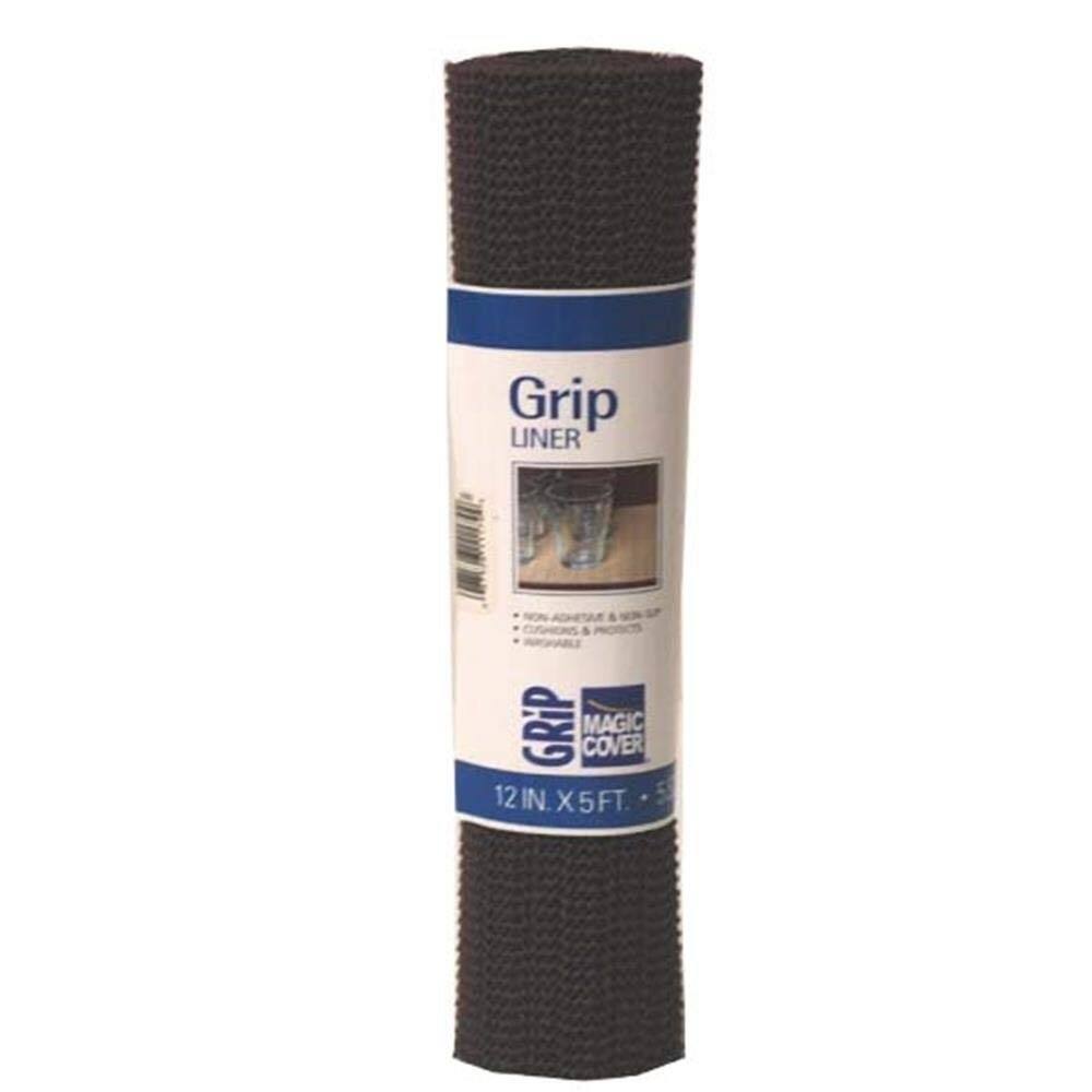 Magic Cover Grip Non-Adhesive Shelf Liner, 12-Inch by 5-Feet, Bark, Pack of 6 - 12'' x 5'