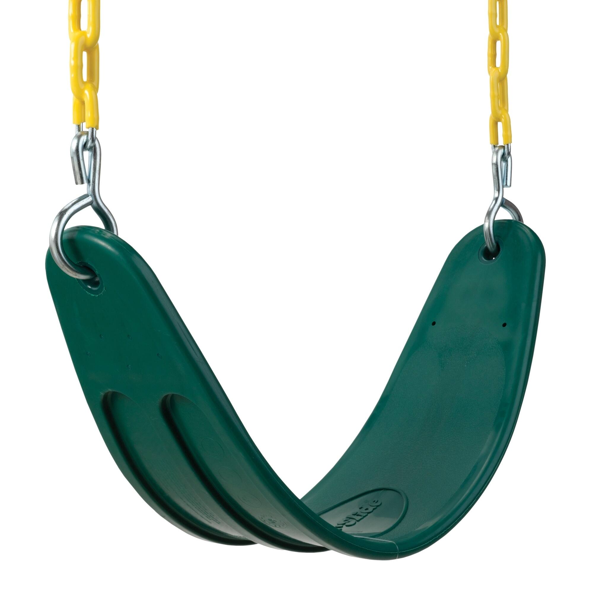 Swing-N-Slide Extreme-Duty Swing Seats with Chains - Green (2-Pack) - 26" L x 6" W x .5" Thick - 26" L x 6" W x .5" Thick