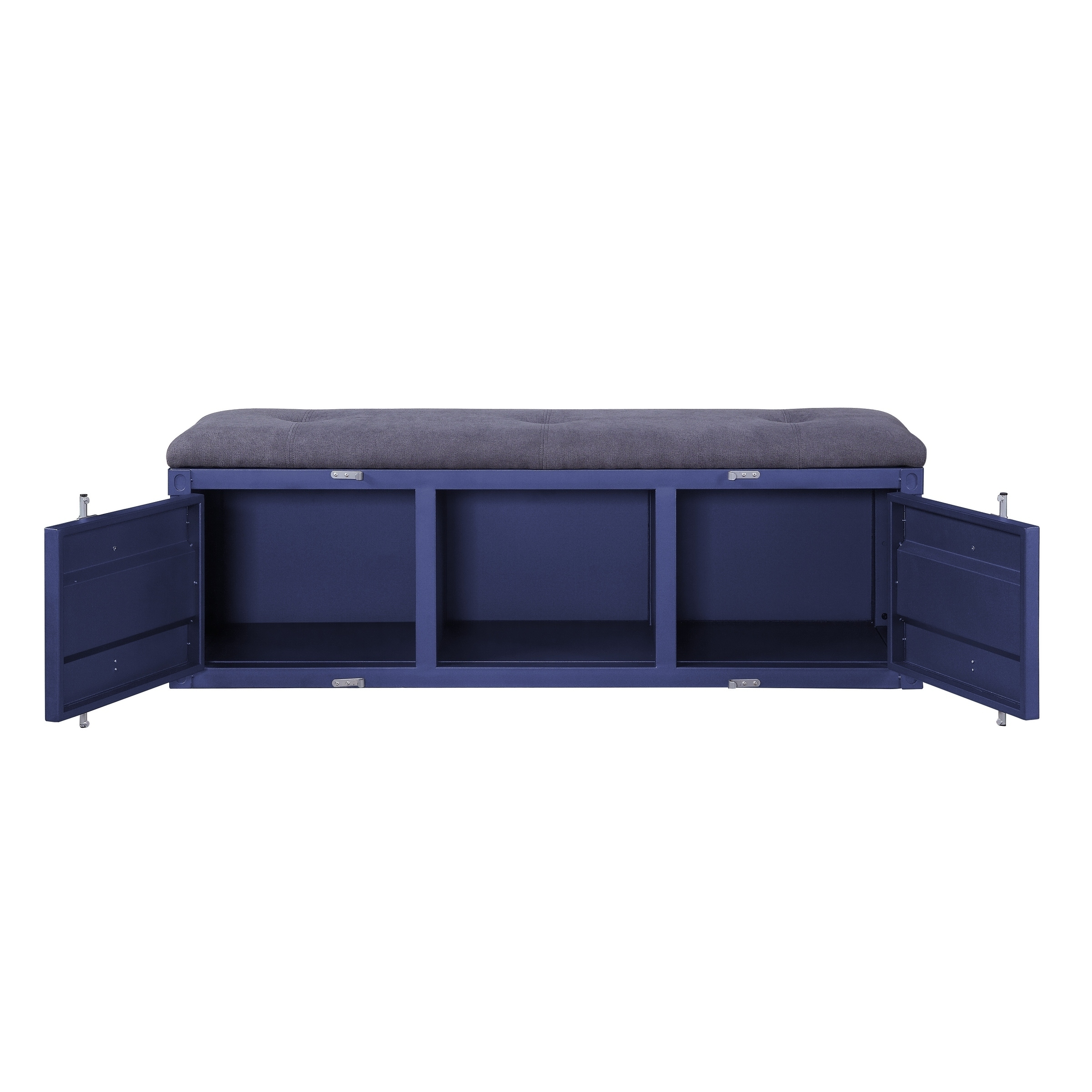 ACME Cargo Storage Bench in Gray Fabric & Blue
