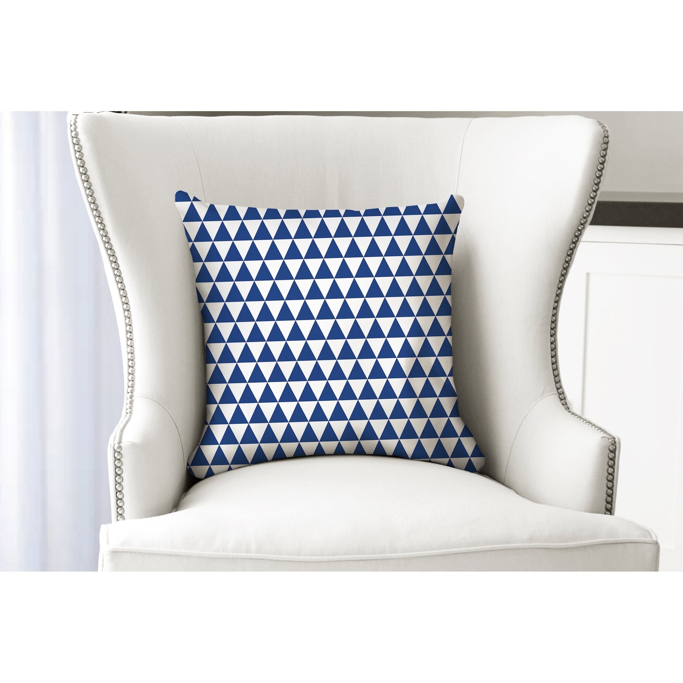 TRIANGLE MAZE BLUE Accent Pillow By Kavka Designs