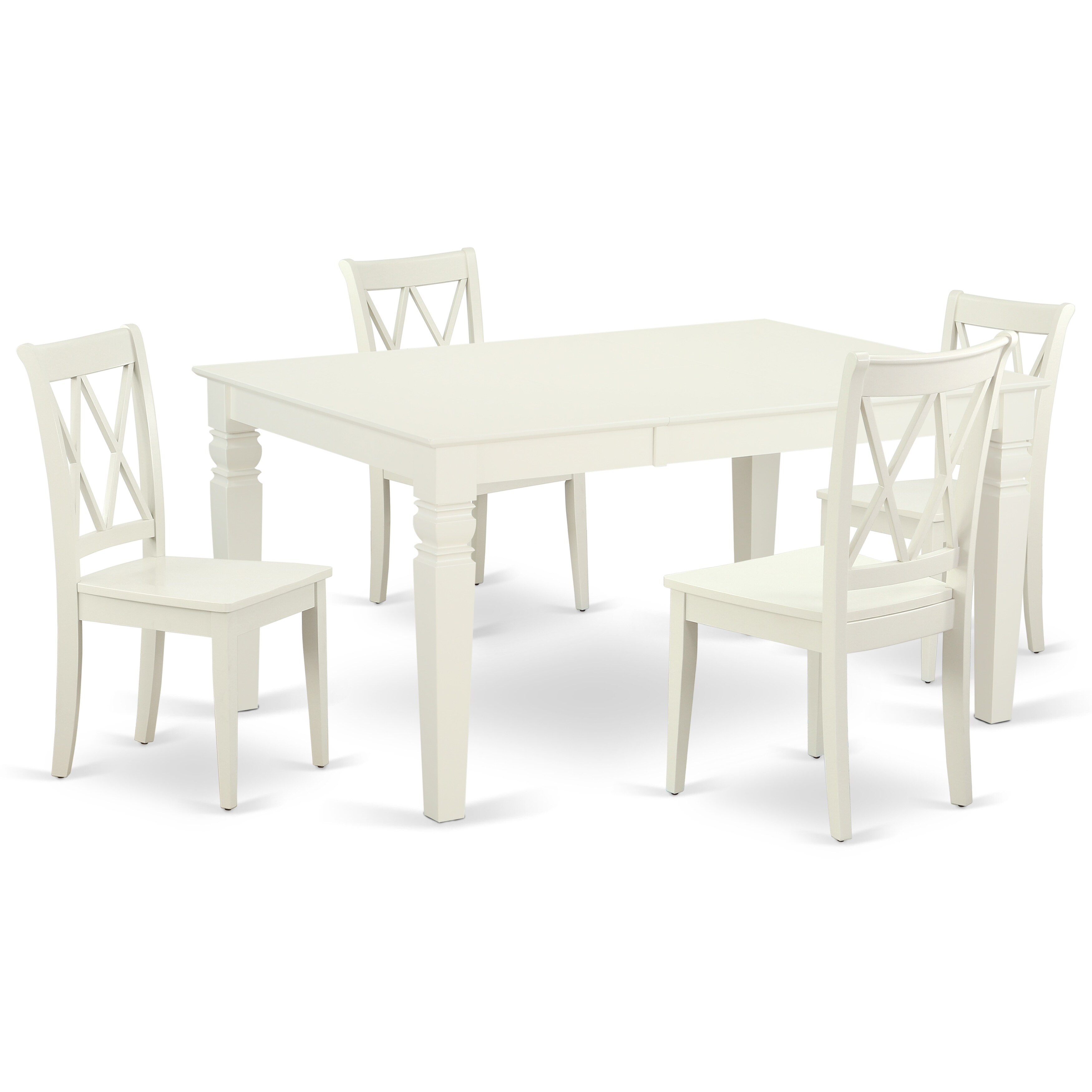 East West Furniture Dining Room Table Set - A Rectangle Kitchen Table and Dining Chairs, 42x60 Inch, Linen White(Pieces Option)