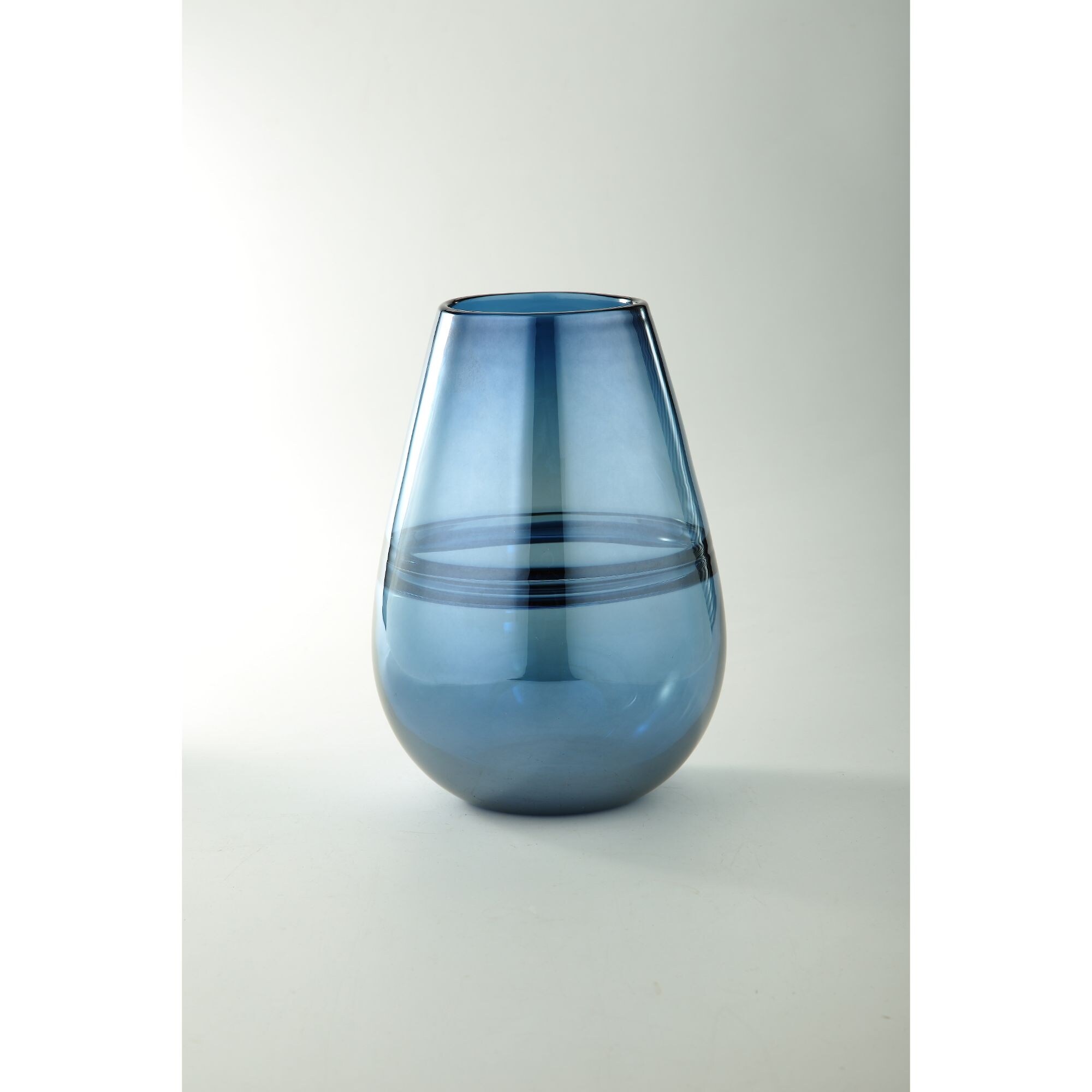 11" Royal Blue Glass Flower Vase Tabletop Decor