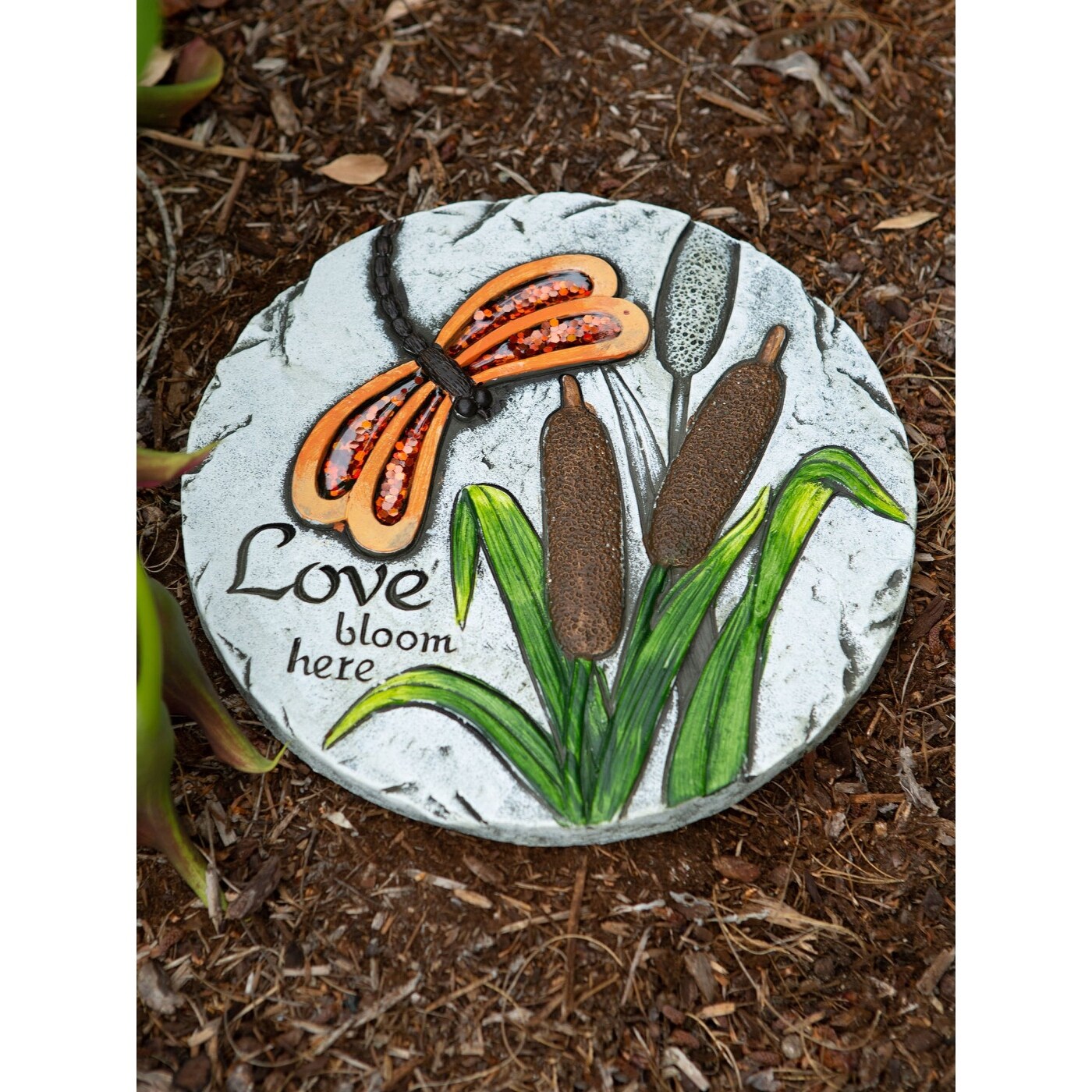Set of 6 Love Blooms Here Dragon Fly Stepping Stones - Multi-Color