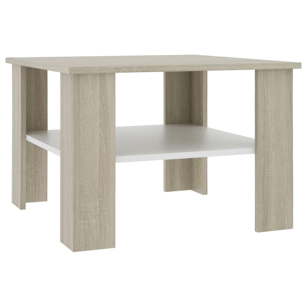 vidaXL Coffee Table End Table Side Sofa Table with Storage Engineered Wood - 23.6"x23.6"x16.5"
