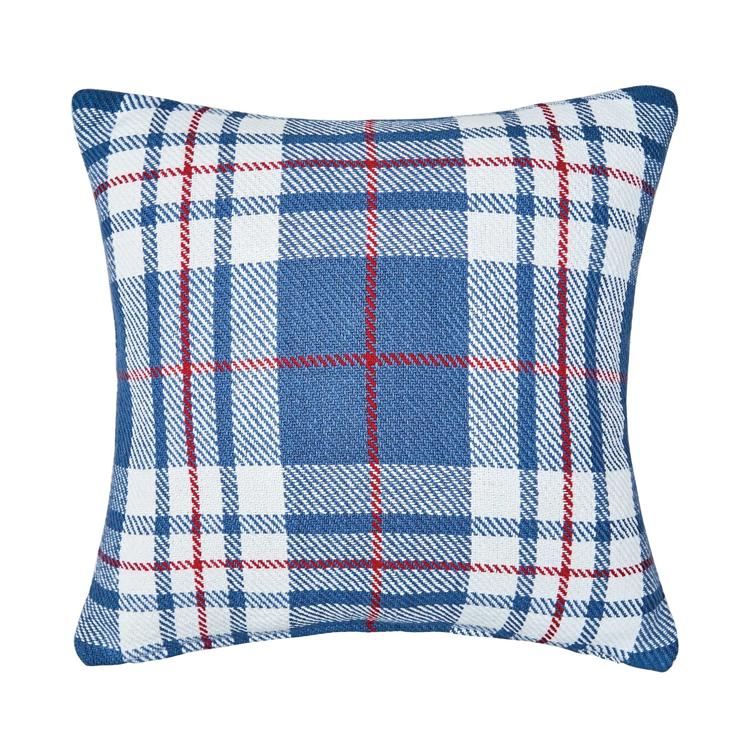 Parker Blue and Red 18x18 Decorative Accent Throw Pillow