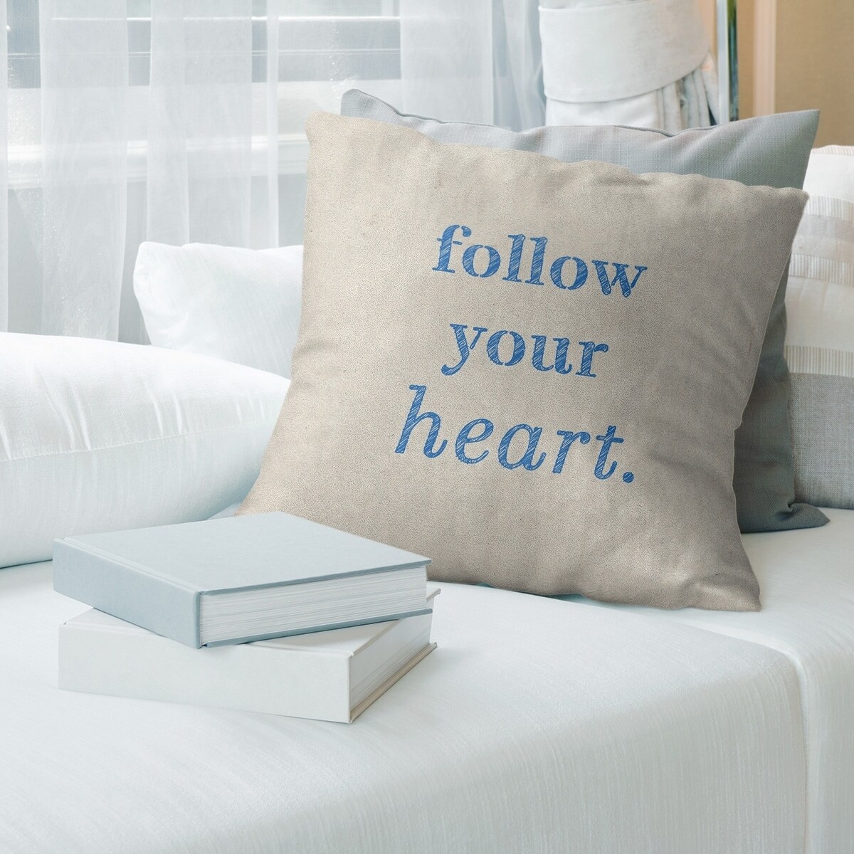 Quotes Handwritten Follow Your Heart Quote Floor Pillow - Standard