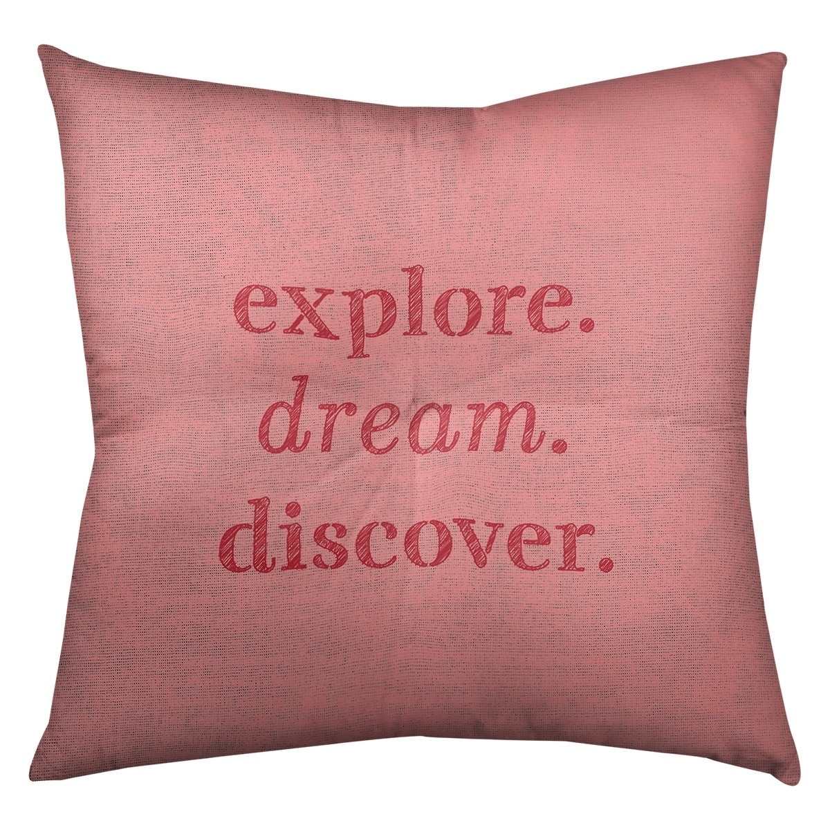 Quotes Handwritten Explore Dream Discover Quote Floor Pillow - Square Tufted