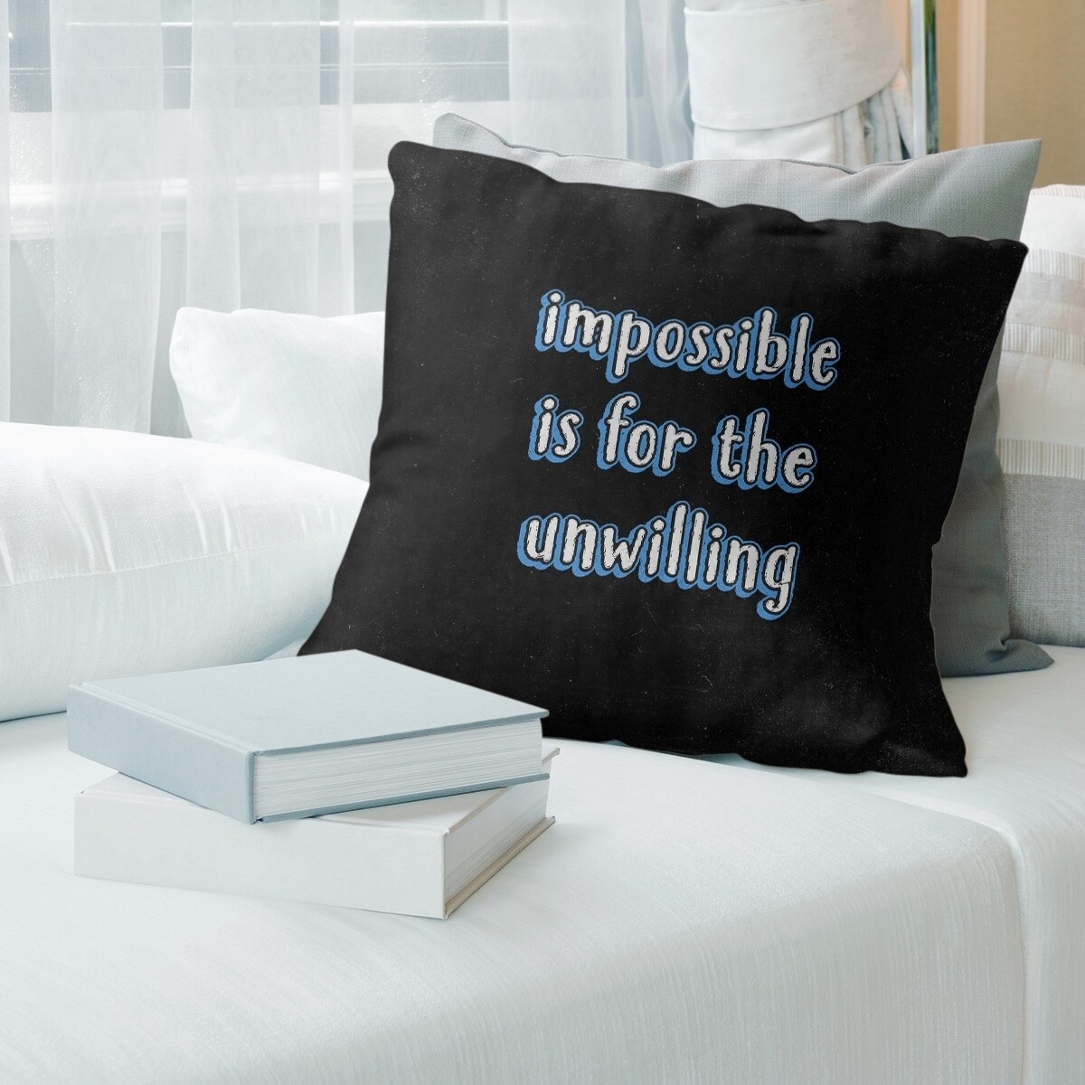 Quotes Impossible Quote Chalkboard Style Floor Pillow - Standard