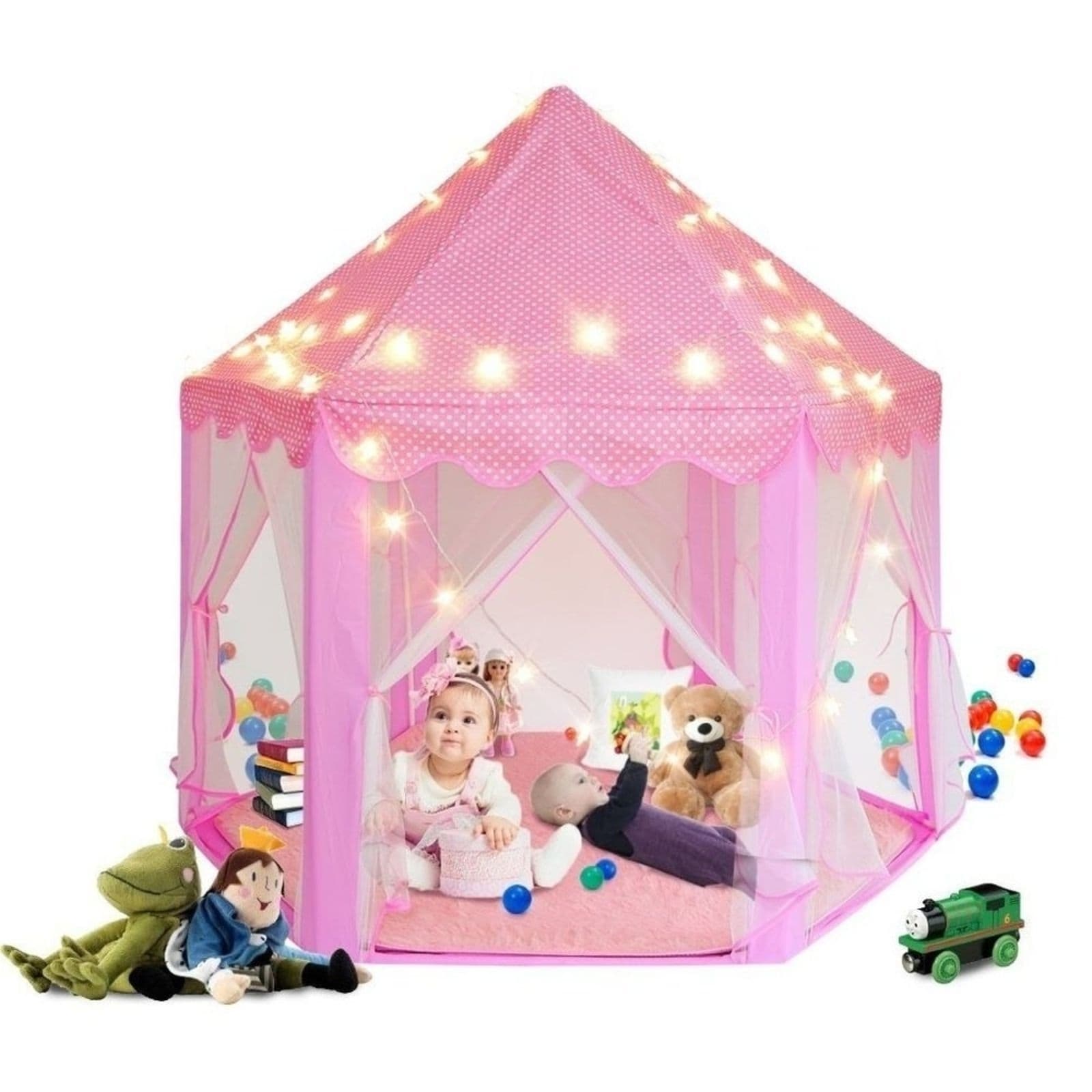 Princess Castle LED Pink Play Tent - 1pc