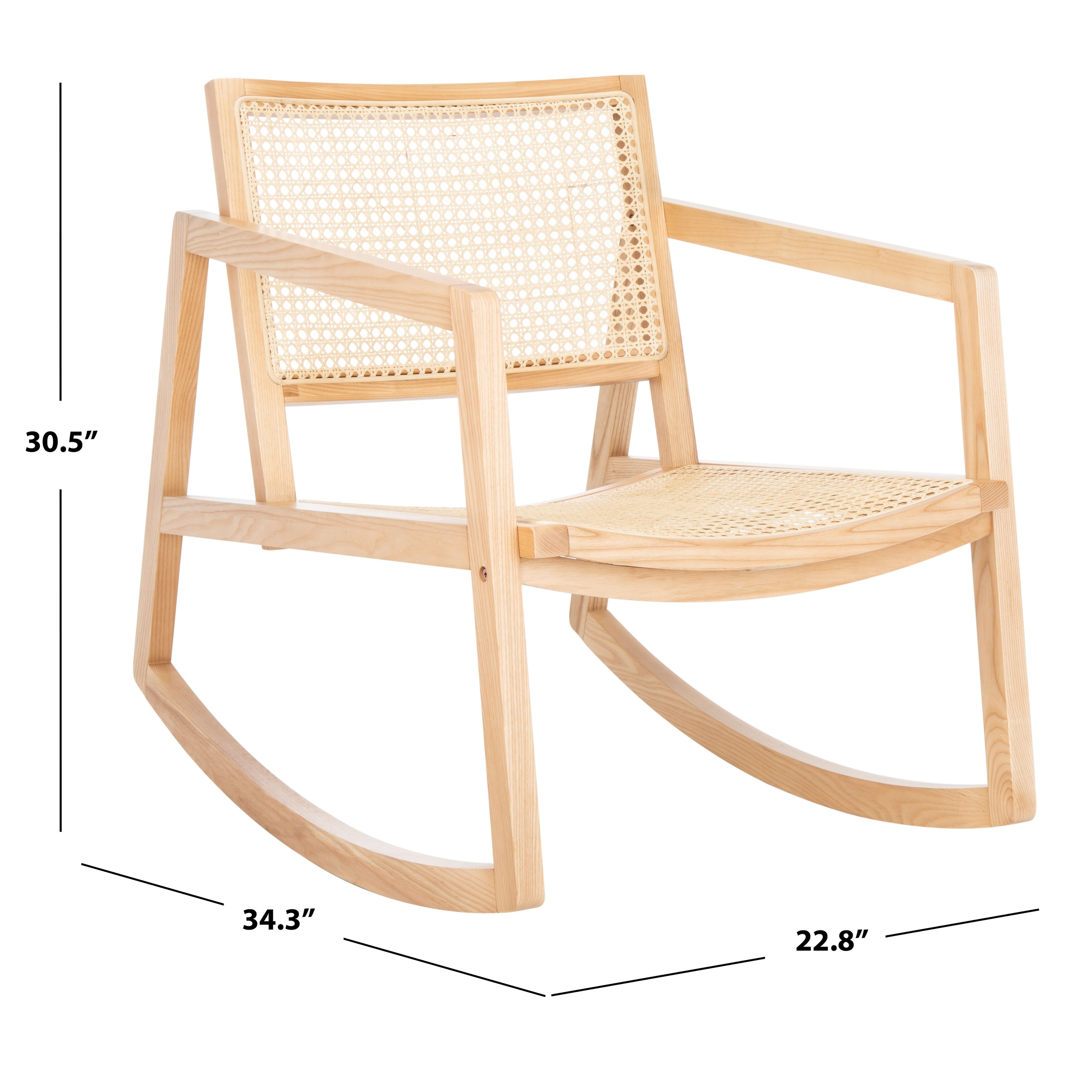 SAFAVIEH Couture Perth Rattan Rocking Chair - 22.8"x34.3"x30.5"