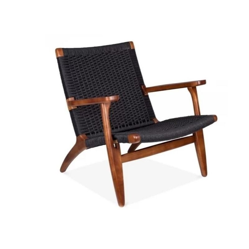 Black ash with walnut wood frame Lounge chair